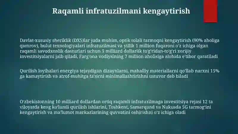 Strategik Investitsiyalar va Infratuzilma Rivojlanishi 3