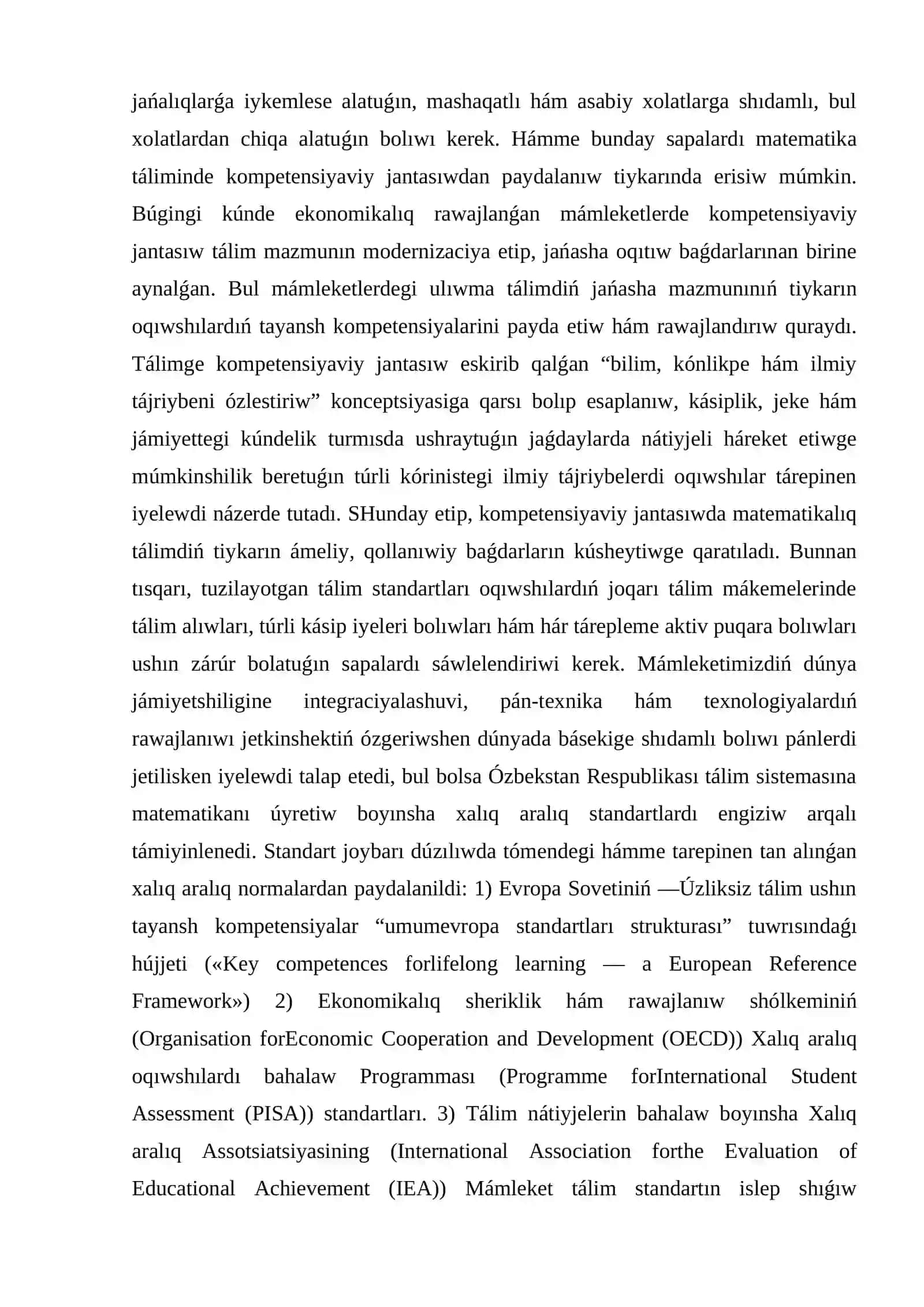 Baslawısh klass matematika sabaqlarında oqıw quralları hám sabaqlıqları 3