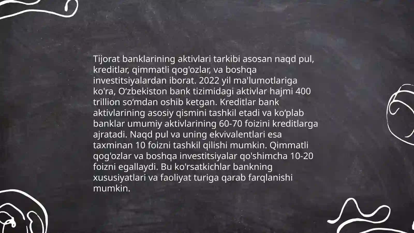 Tijorat banklari aktivlari tarkibi va ularning joylashishi 3