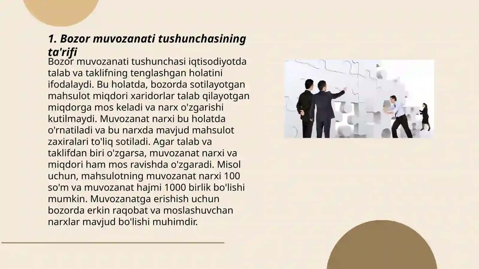 Bozor muvozanati tushunchasi va uning o‘rnatilishi 3