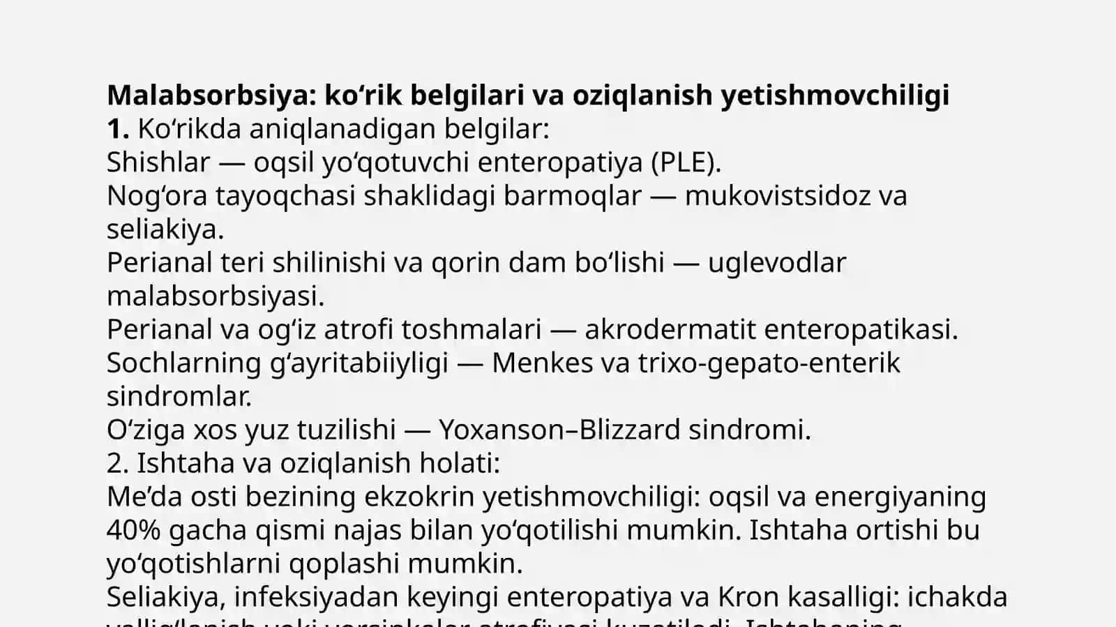 Malabsorbsiya sindromi — 30 slaydli taqdimot | Nelson Pediatrics 3