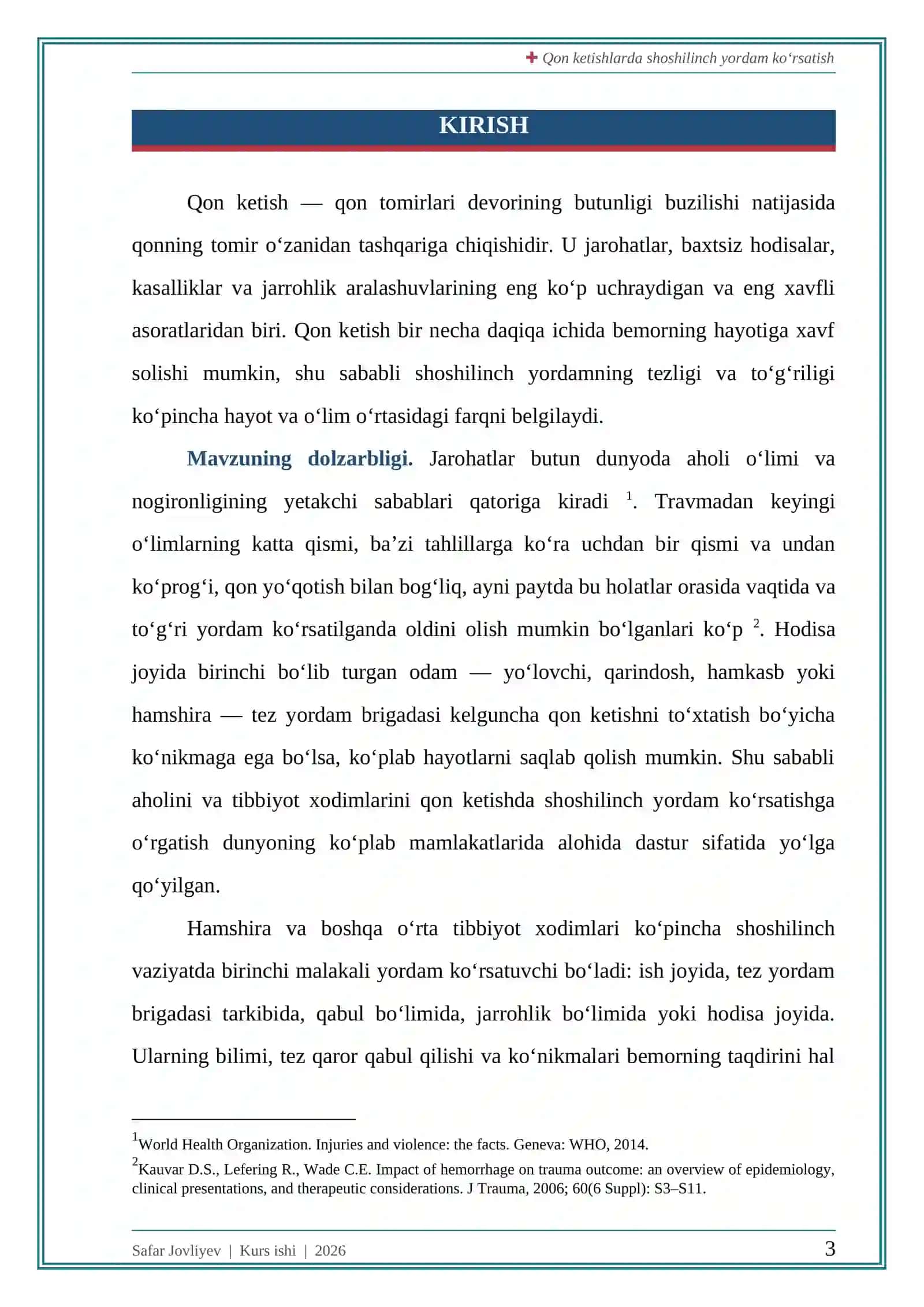 QON KETISHLARDA SHOSHILINCH YORDAM KO‘RSATISH 3