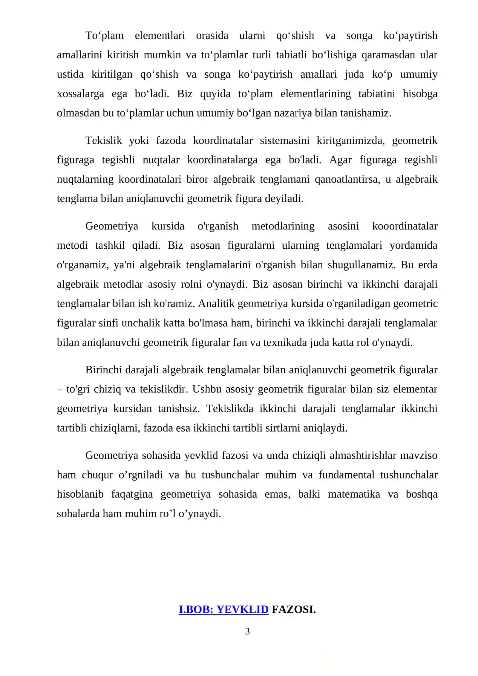 ANALITIK GEOMETRIYA KURS ISHI 3