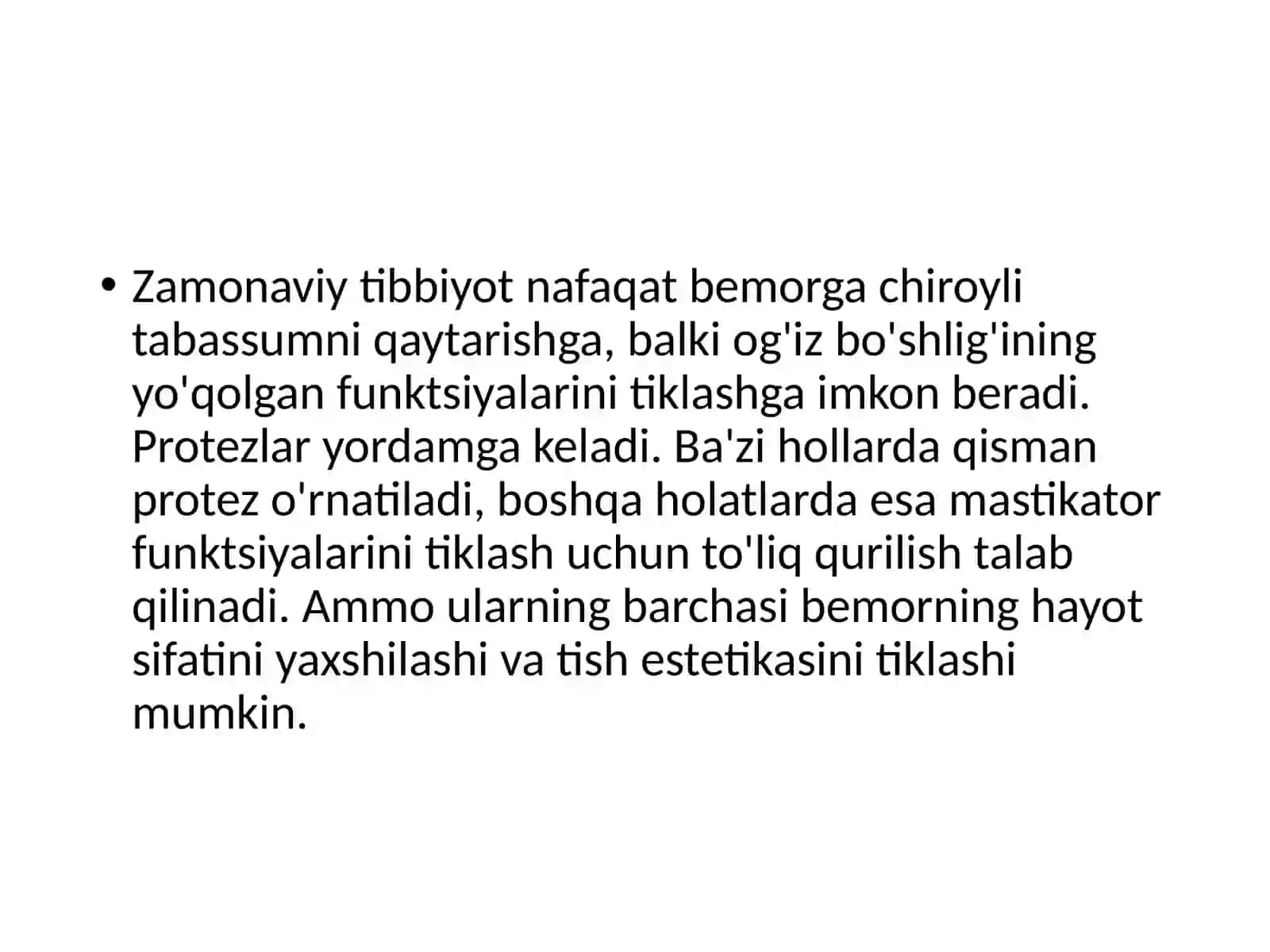 Tish qatori qisman nuqsonlarida Protezlash turlari va qollanilishi 3