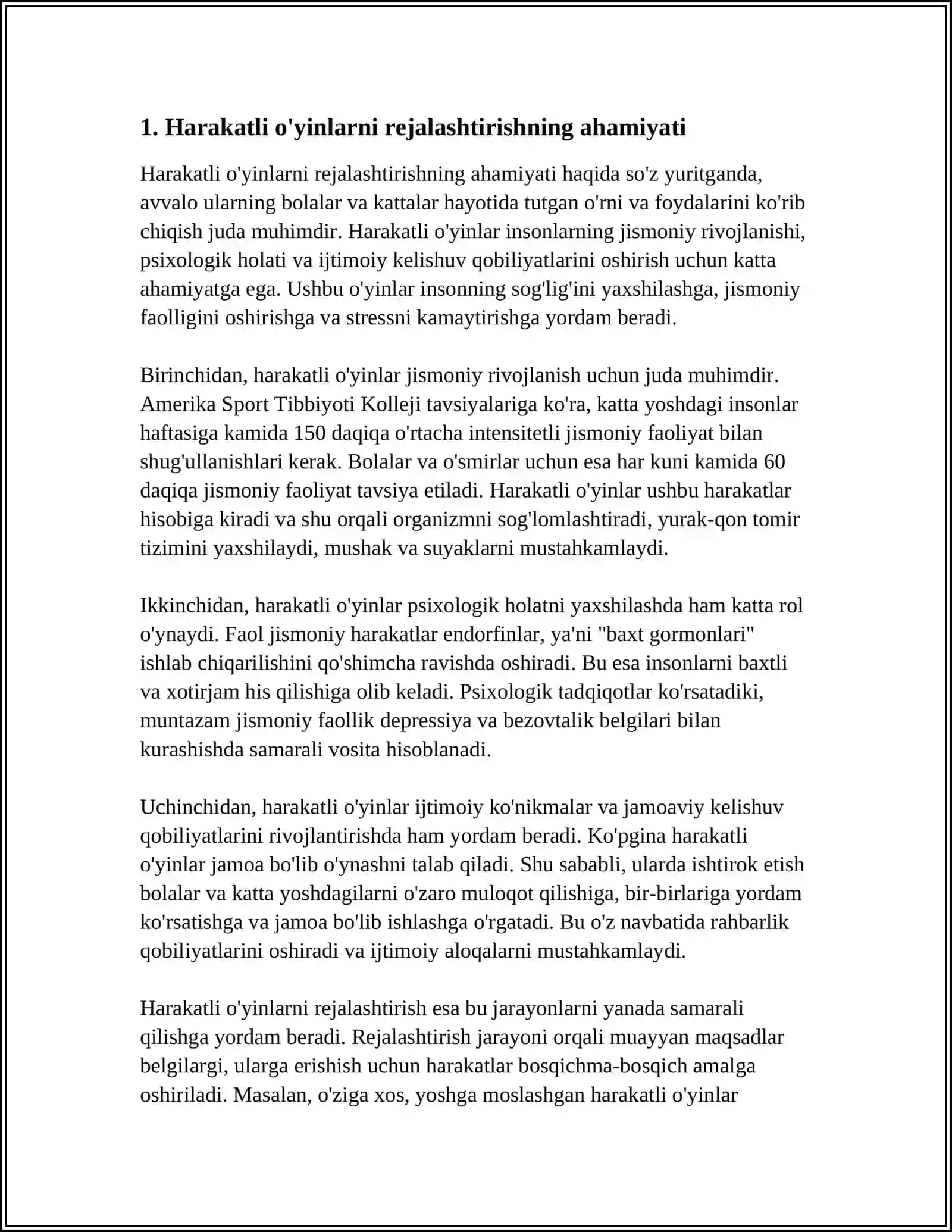 HARAKATLI O’YINLARNI REJALASHTIRISH VA NAZORAT QILISH HARAKATLI O’YINLAR JARAYONIDA SPORT ANJOMLARI VA INSHOOTLARDAN FOYDALANISH 3