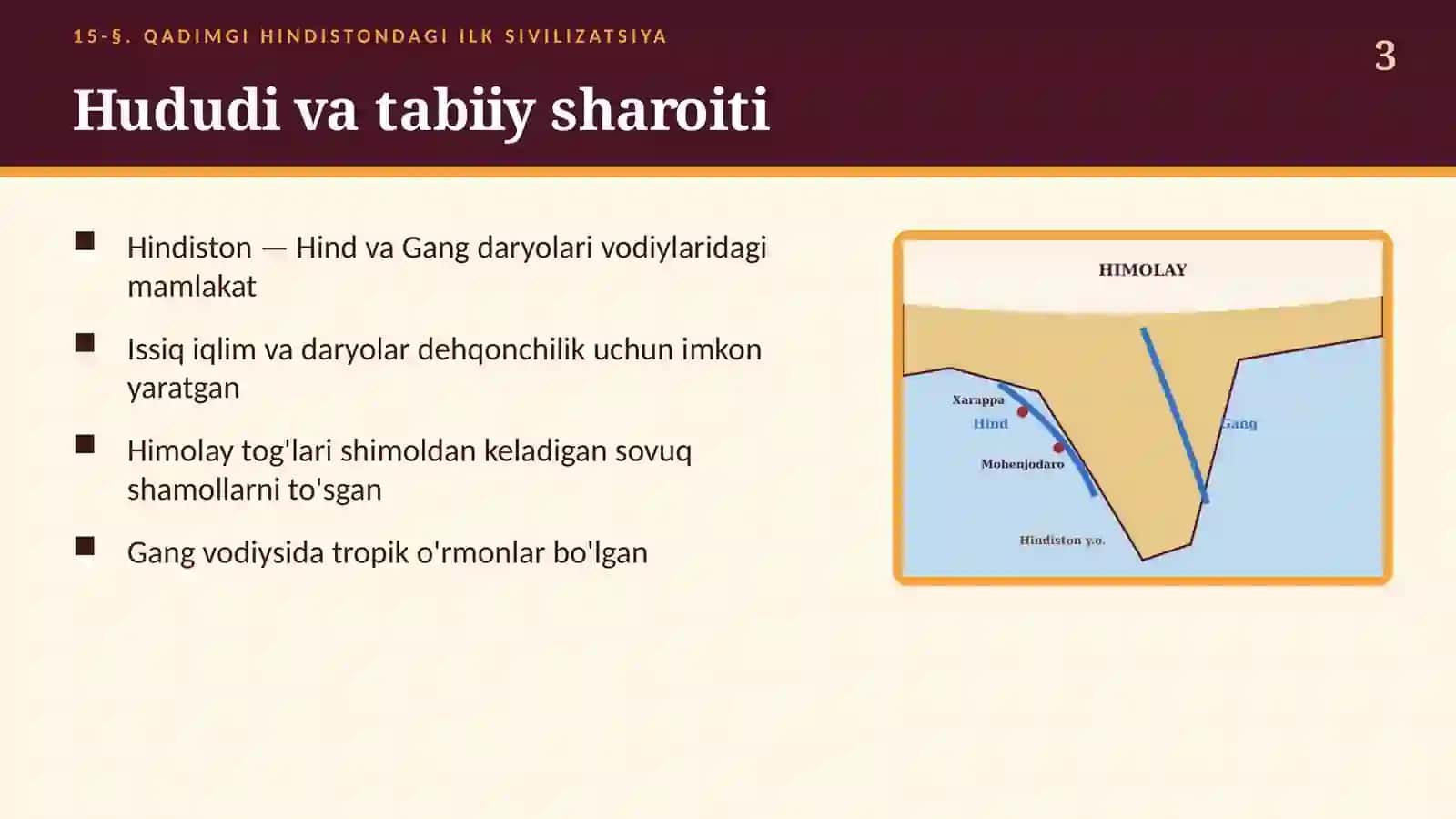Qadimgi Hindiston: Xarappa, Mohenjodaro, kastalar va e'tiqodlar (15-§, 6-sinf, 15 slayd) 3
