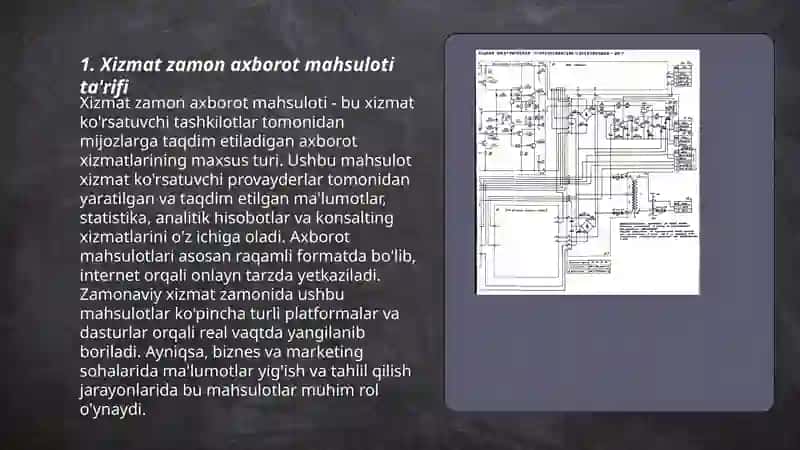 Xizmat zamon axborot mahsuloti va axborot ko'rsatish uslublari 3