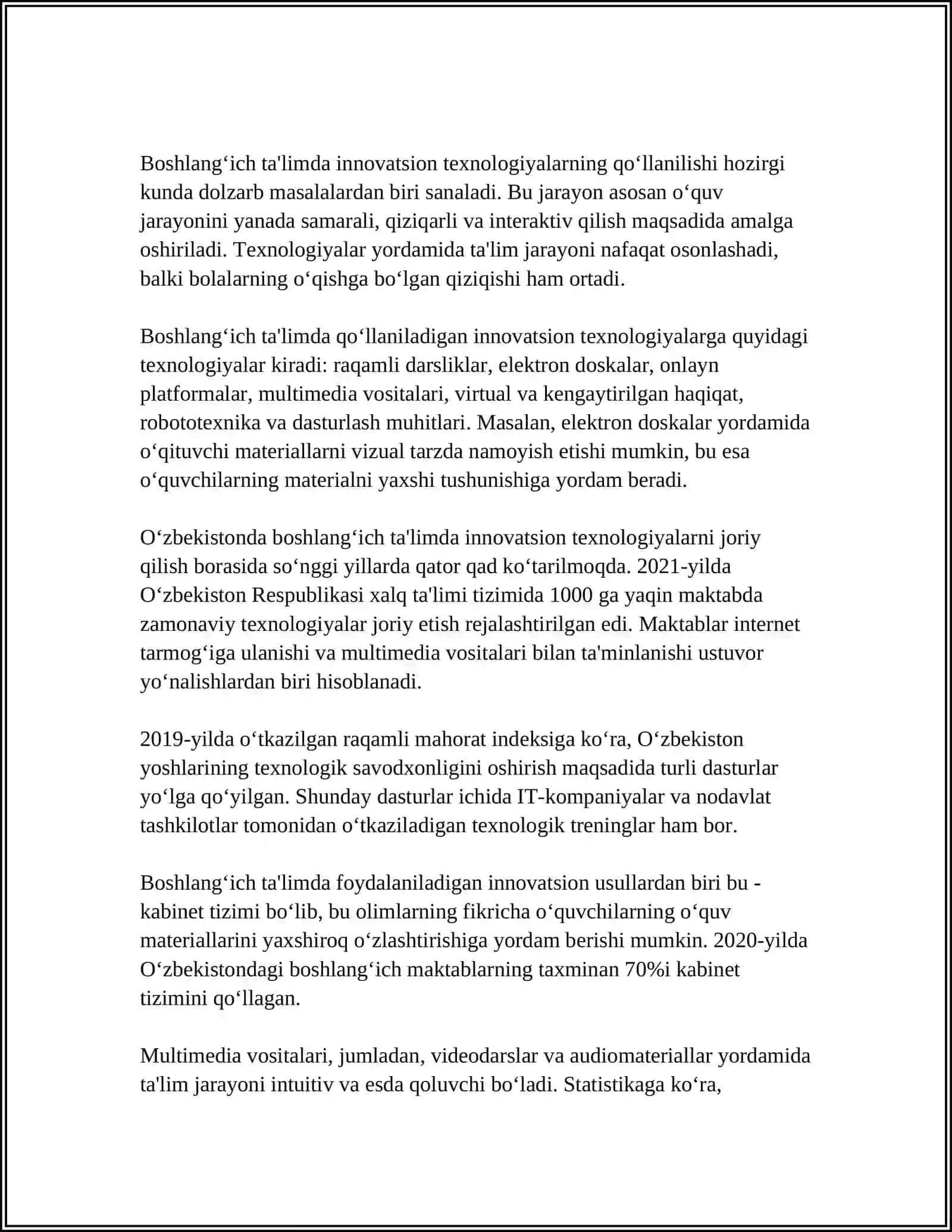 BOSHLANG‘ICH TA’LIMDA INNOVATSION TEXNOLOGIYALAR 3