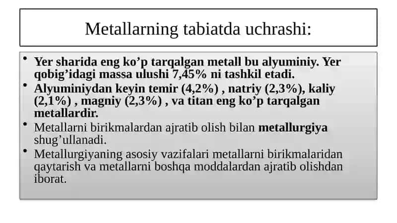Metallvametallmaslar,ularningumumiyxossalari 3