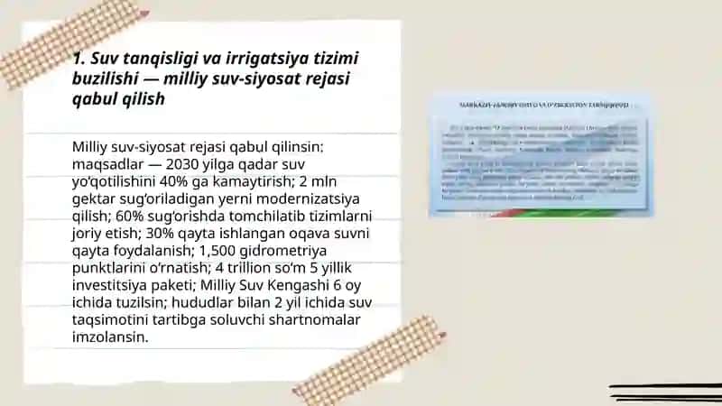 Suv tanqisligi va irrigatsiya tizimi buzilishi 3