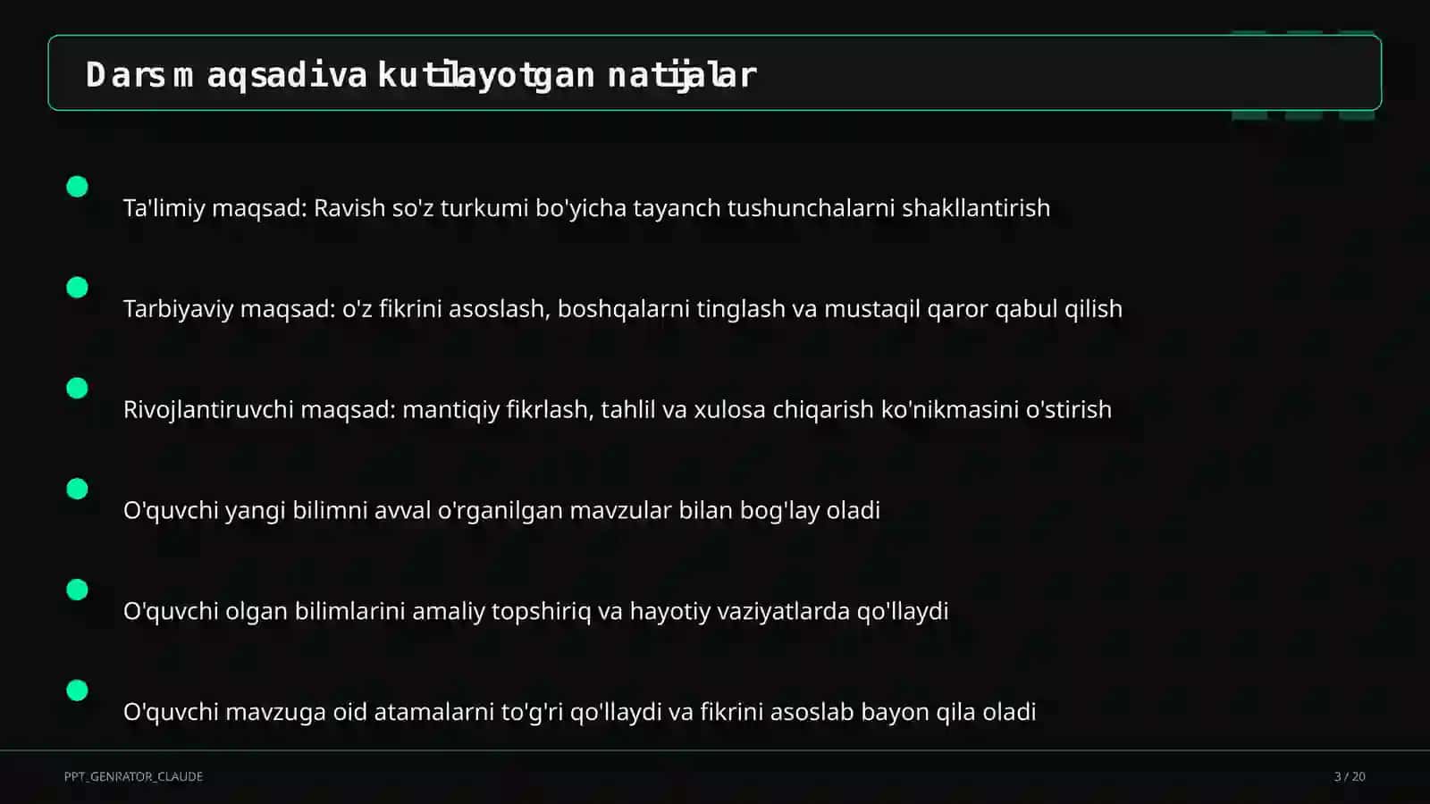 Ravish so'z turkumi (7-sinf) 3