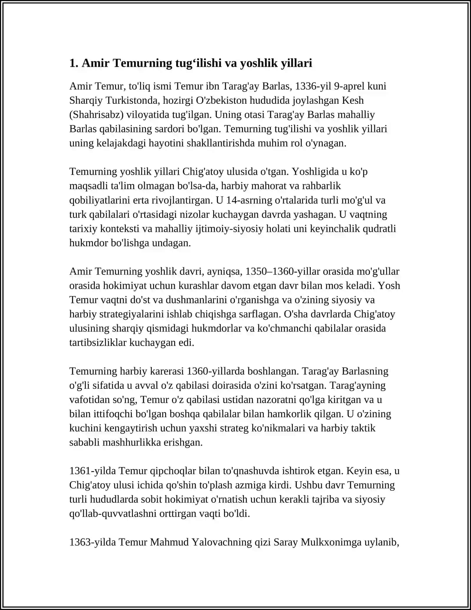 TEMUR VA TEMURIYLAR SALTANATI 3