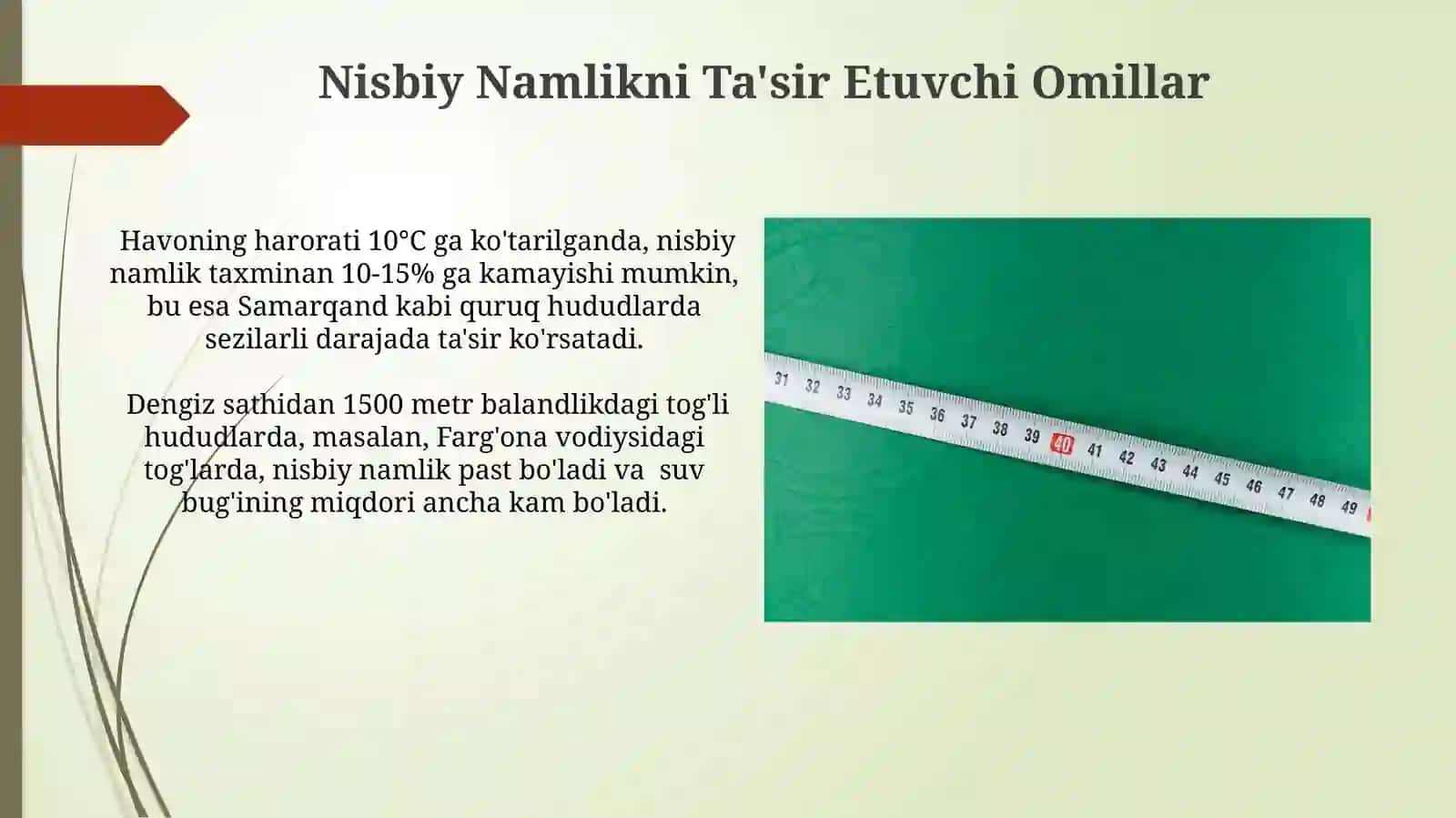 Nisbiy namlikni o'lchash 3