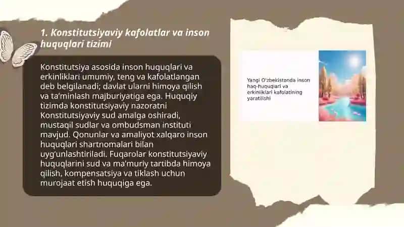 Oʻzbekistonda inson huquqlari va erkinliklari kafolatining oʻrnatilishi 3