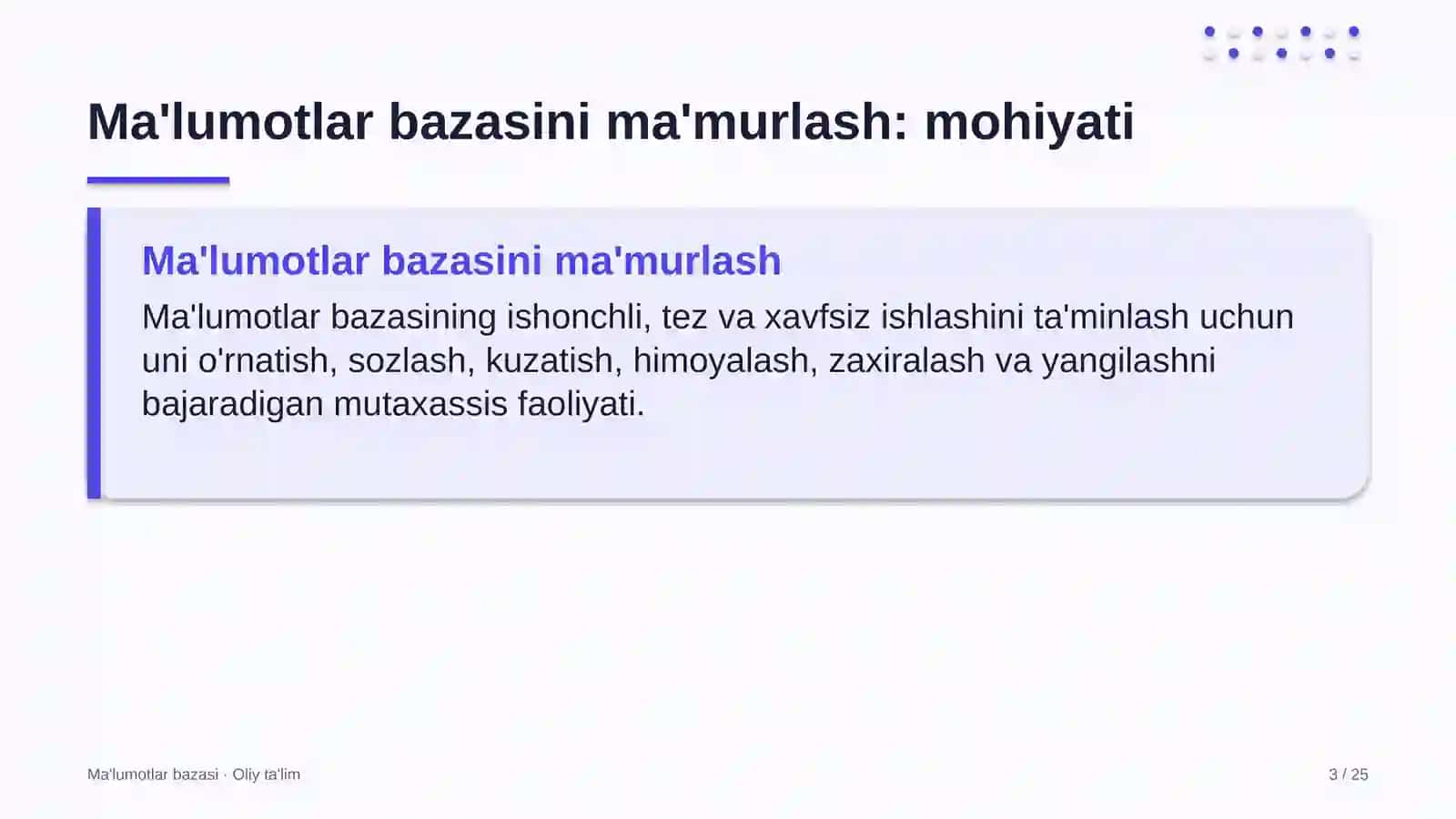 Ko'mir sanoatida ma'lumotlar bazasini ma'murlash 3