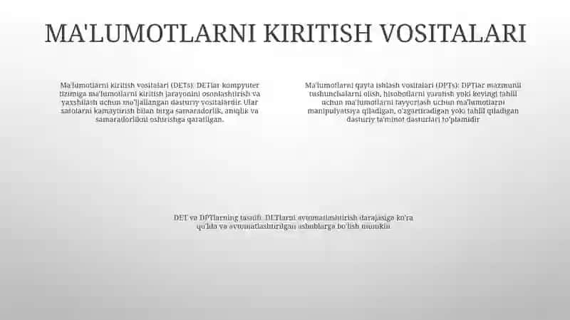 Axborotni Qayta Ishlashning Dasturiy Vositalari Va Ularning Tasnifi 3