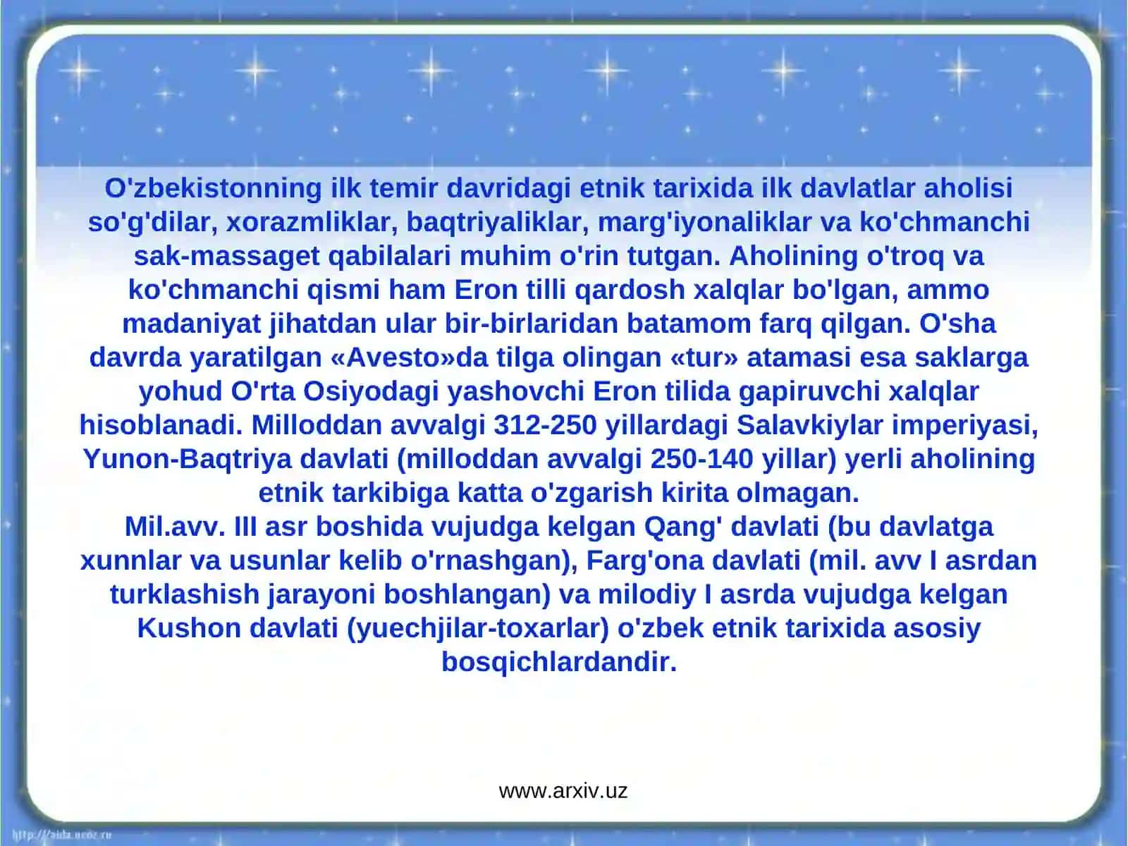 O'zbek millati va tilining shakllanishi 3