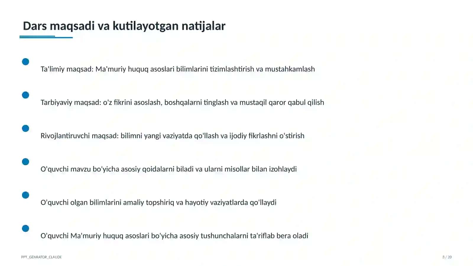Ma'muriy huquq asoslari (10-sinf) 3