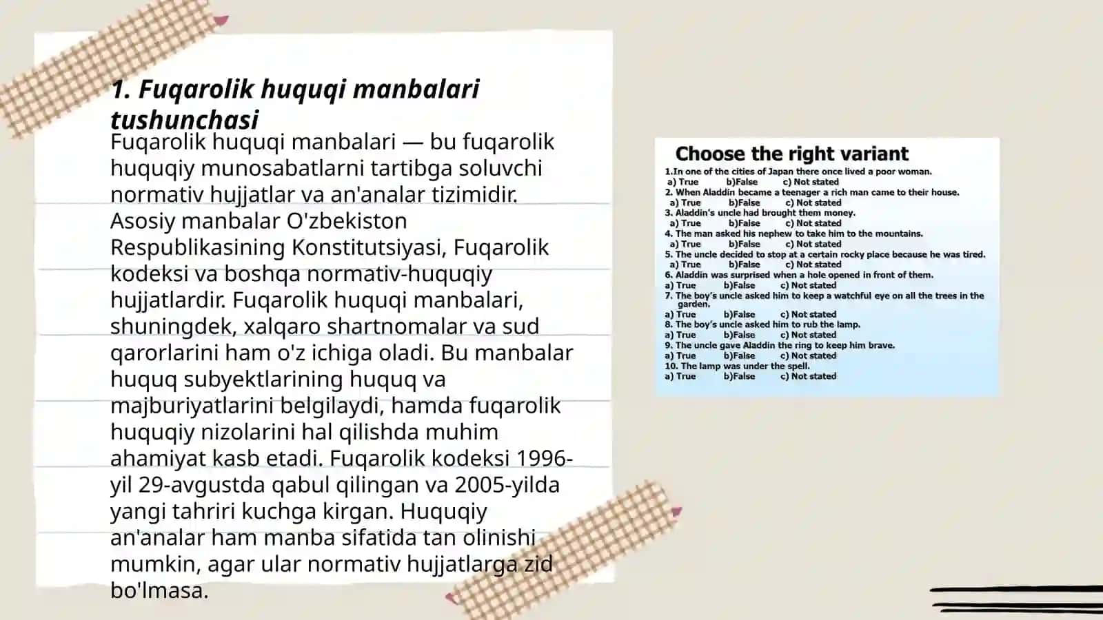 Fuqarolik huquqi manbalari tushunchasi va turlari 3