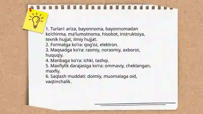 Ma'lumot axborot xujjatlari tayyorlash ariza bayonnoma bayonnomadan kochirma 3