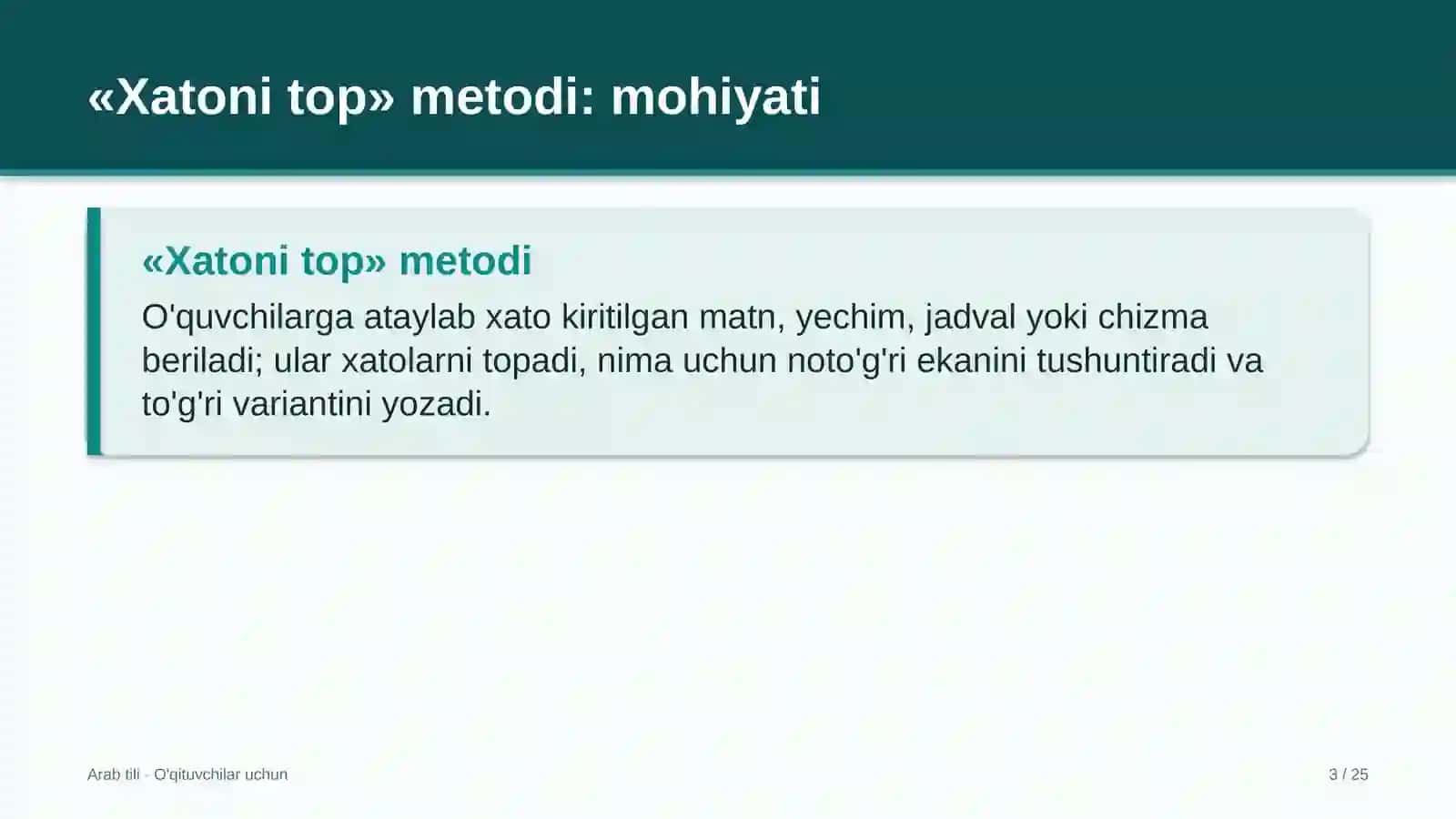 arab tili darslarida xatoni top metodidan foydalanish 6359 3