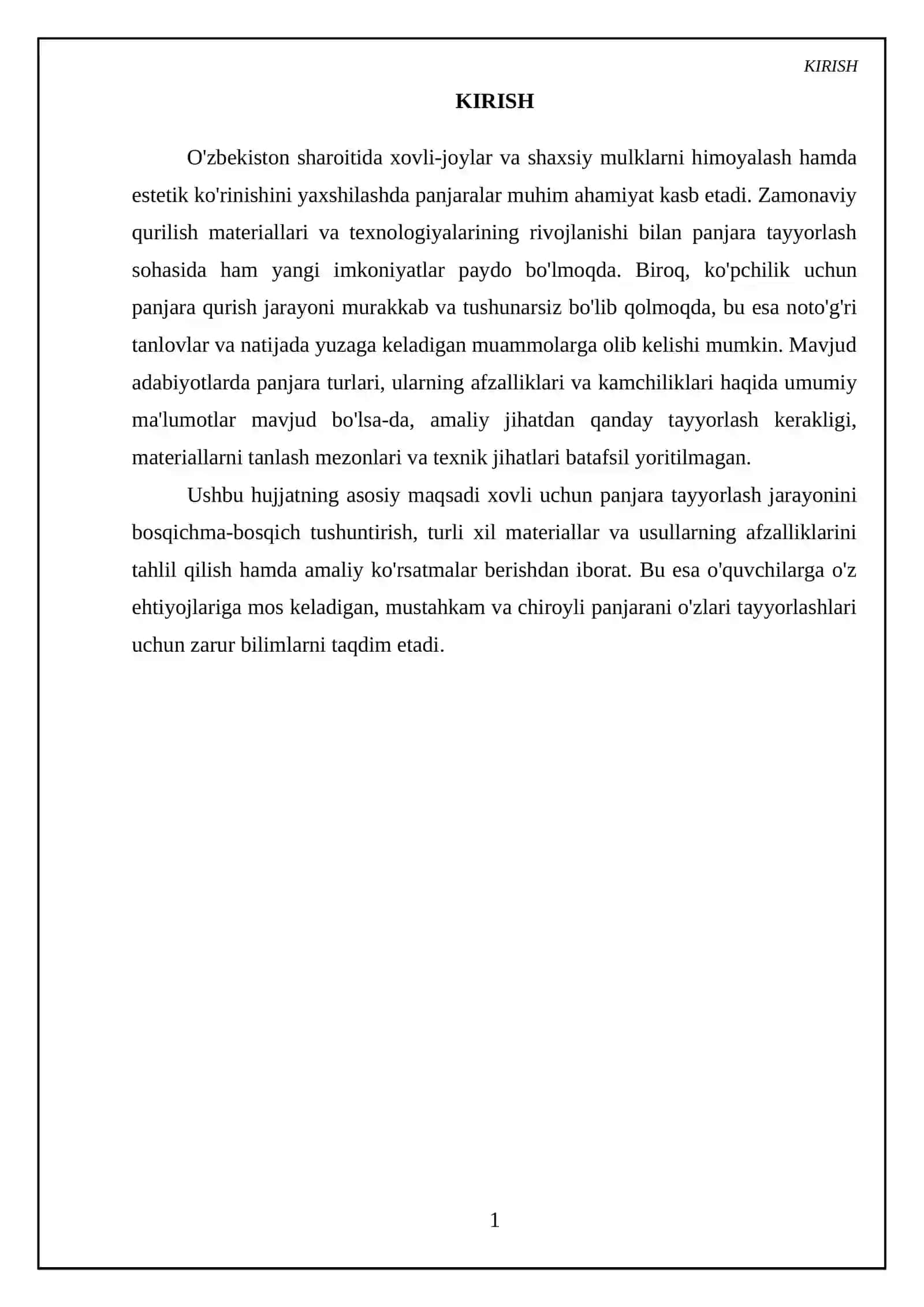 Xovli uchun panjara tayyorlashni o'rganish 3