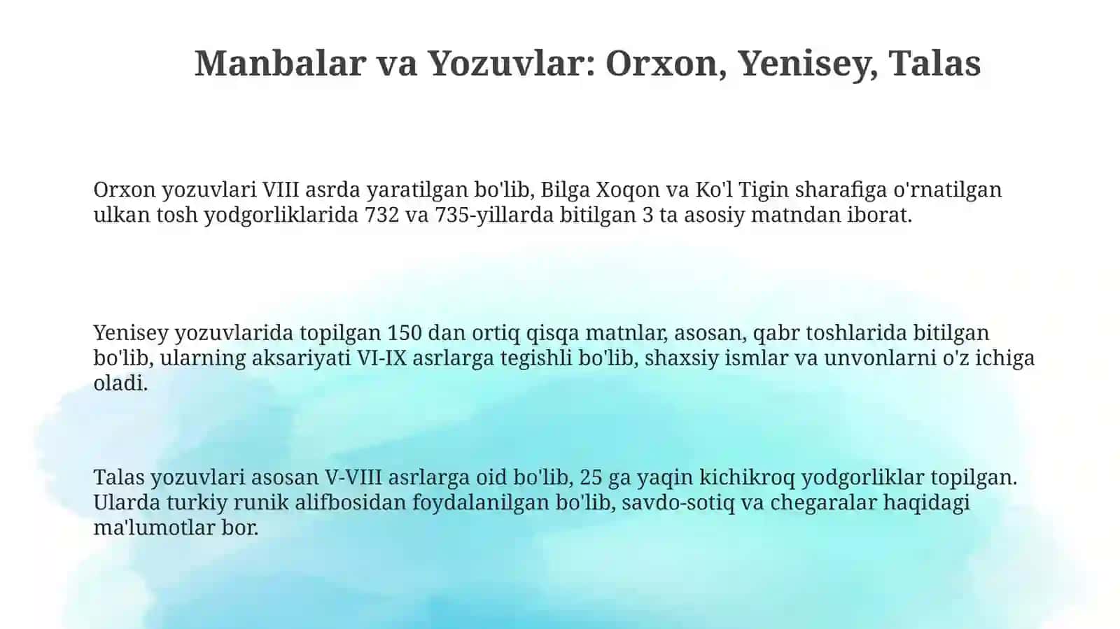 Islomgacha boʻlgan davrdagi qadimgi turkiya adabiyot 3
