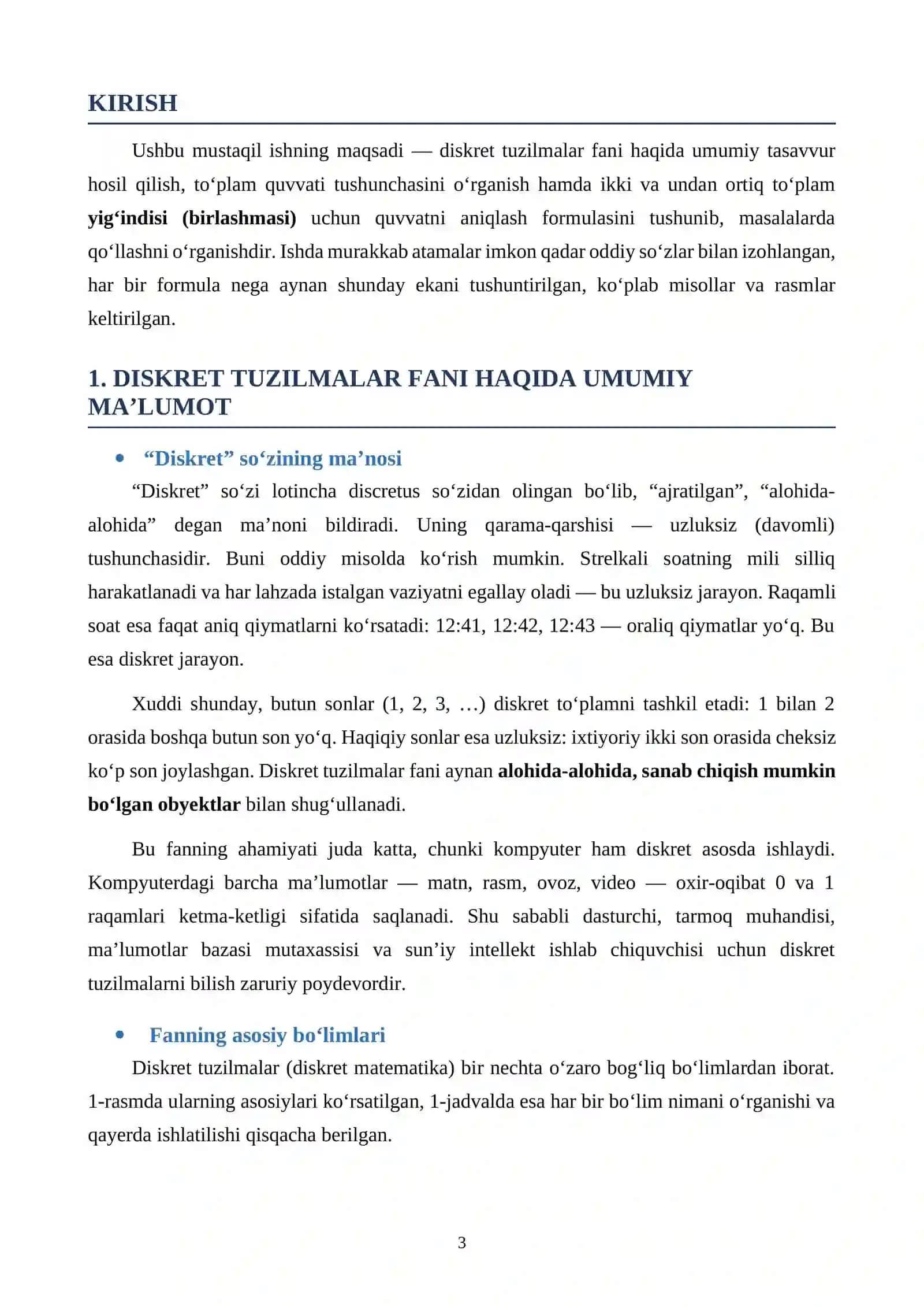 To‘plamlar quvvati. To‘plamlar yig’indisi uchun quvvatni aniqlash formulasi 3