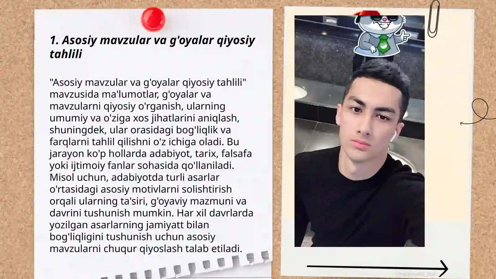 "Qoplon" hikoyasi va "Istefo" asarlarini qiyoslash 3