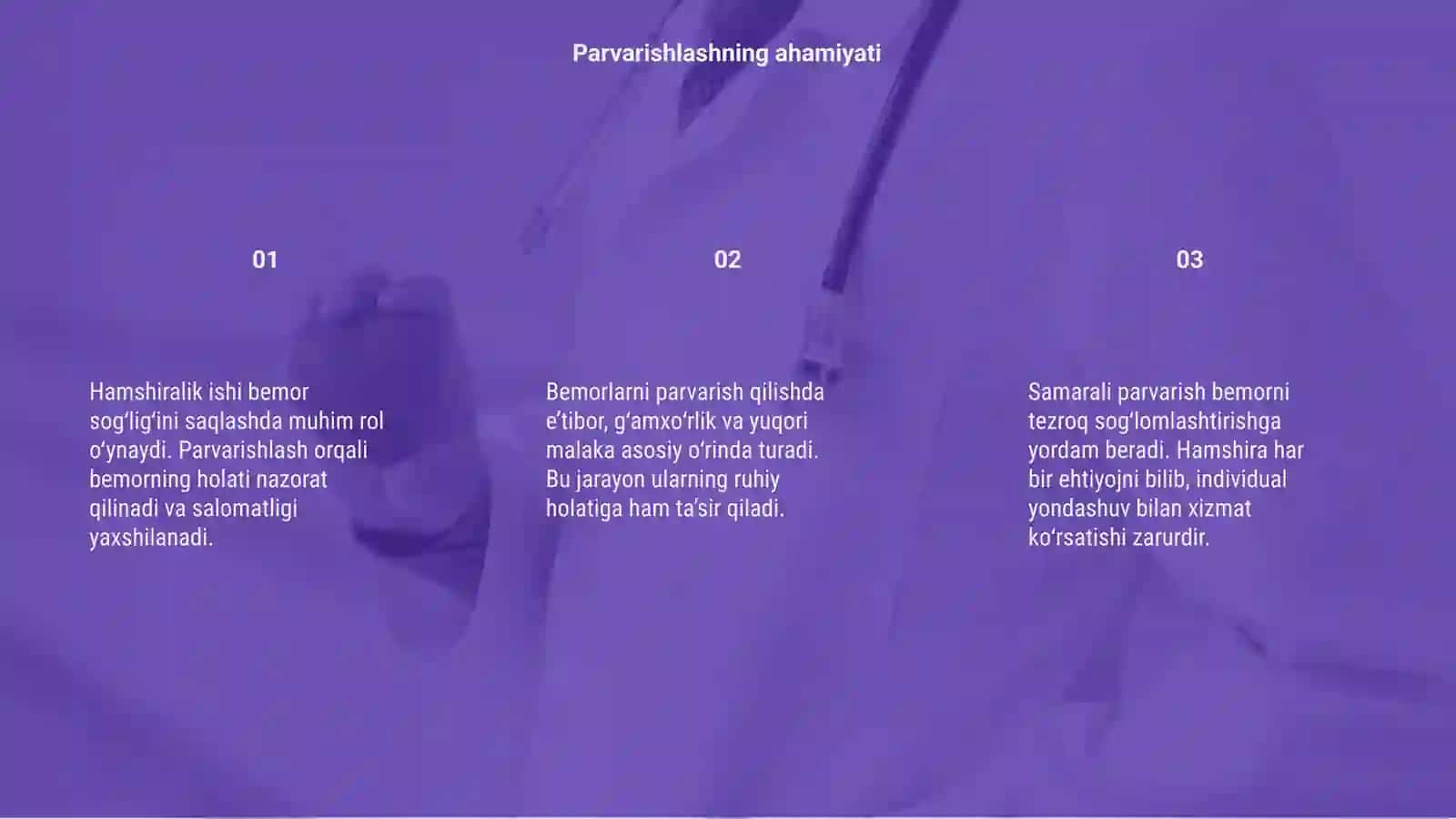 Hamshiralik ishidan bemorlarni parvarishlash mavzusida slay tayyorlash 3
