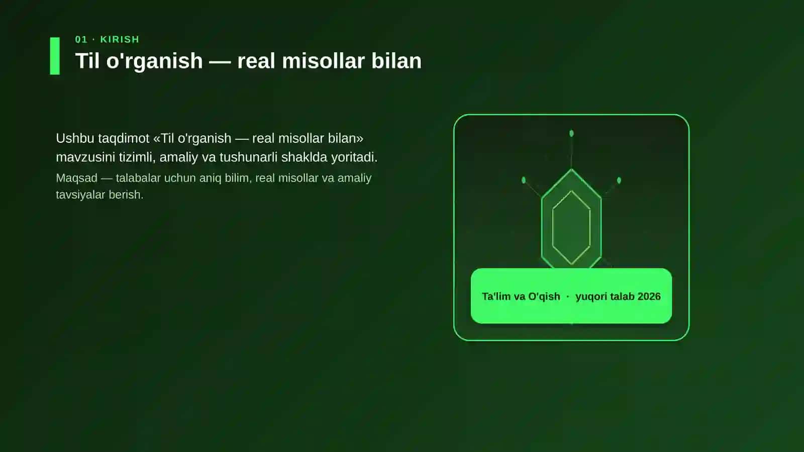 Til o'rganish — real misollar bilan 3