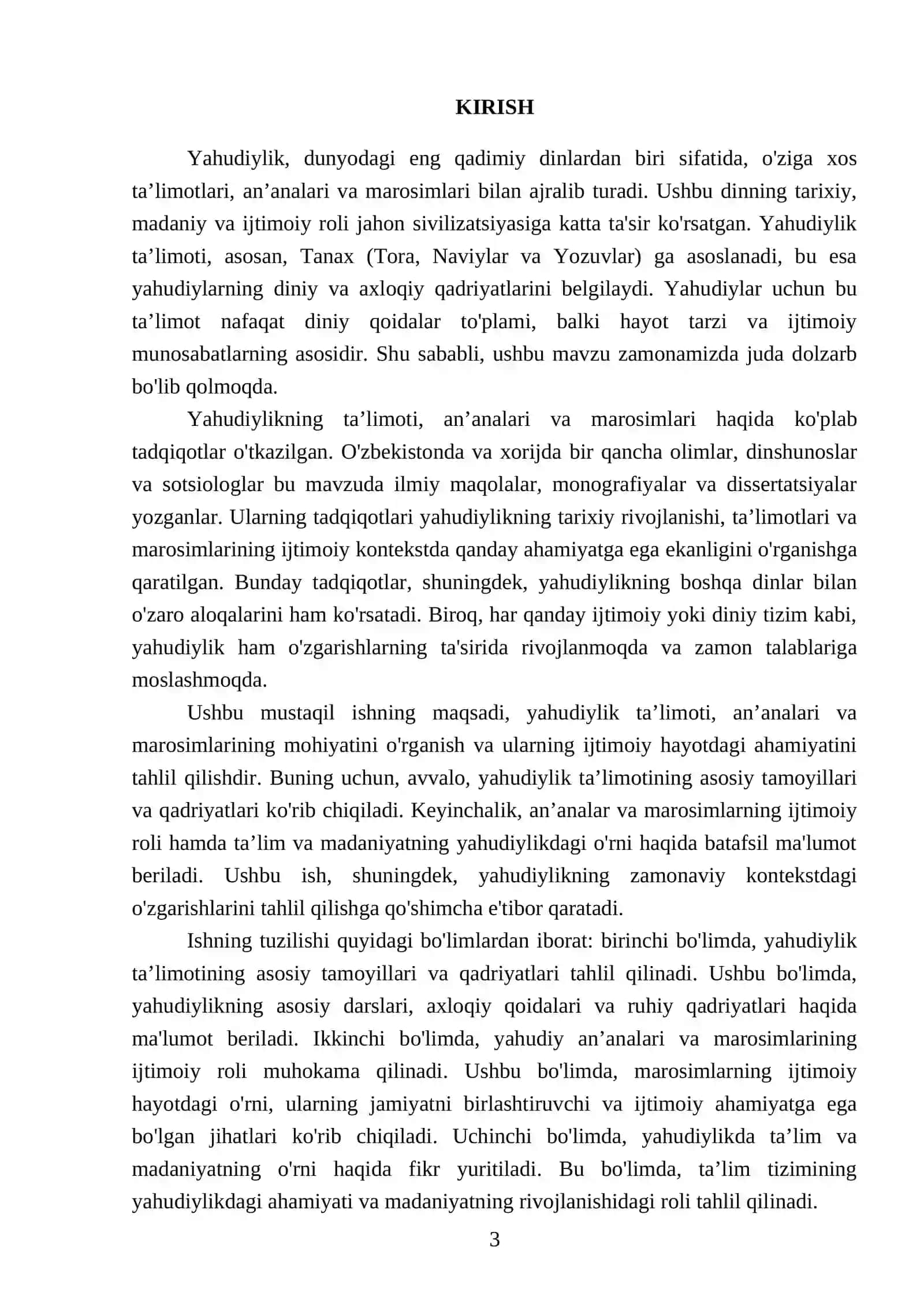 Yahudiylik taʼlimoti, anʼana va marosimlari 3