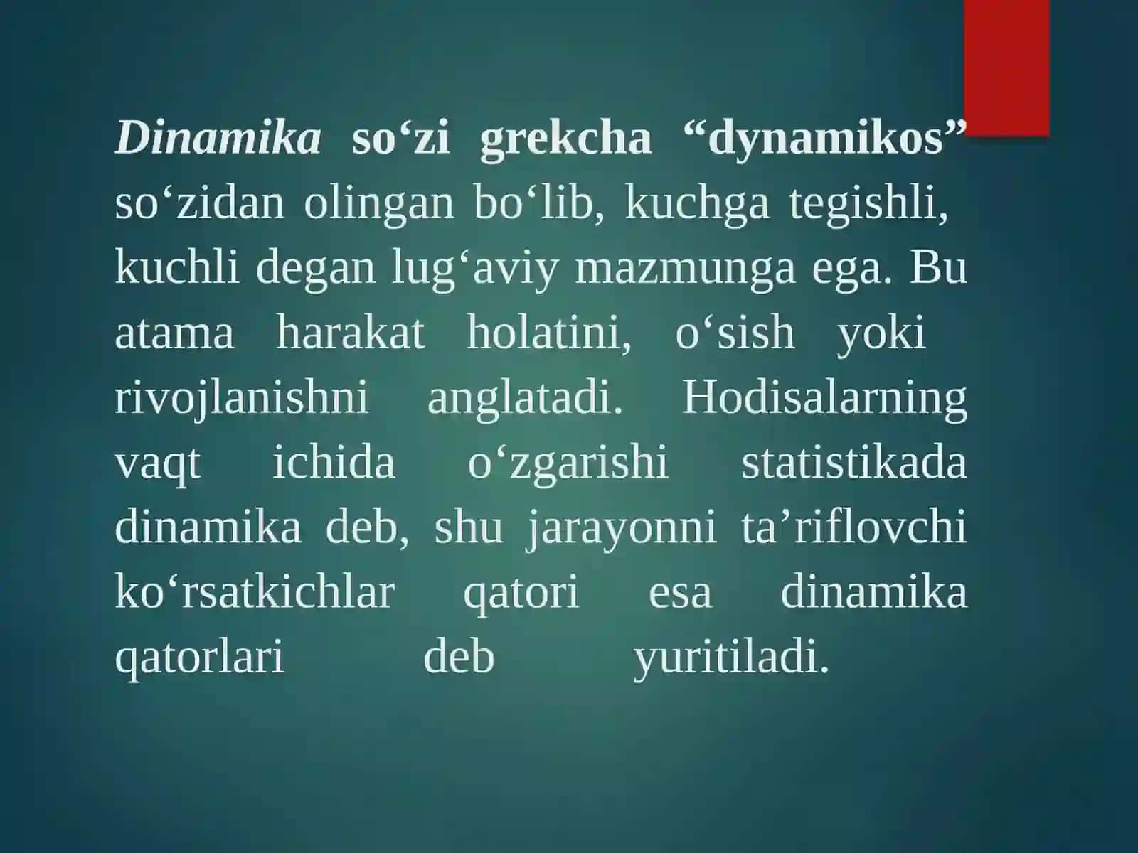 Dinamik qatorlar va ijtimoiy-iqtisodiy jarayonlarni prognozlash usullari 3