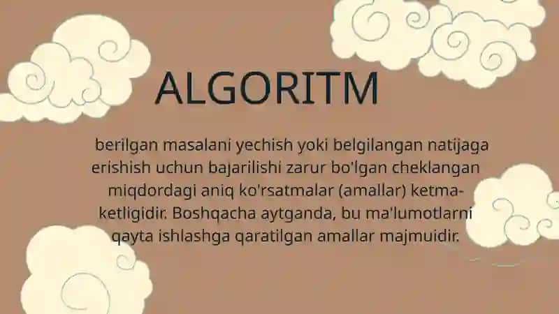 ALGORITM TUSHUNCHASI 3
