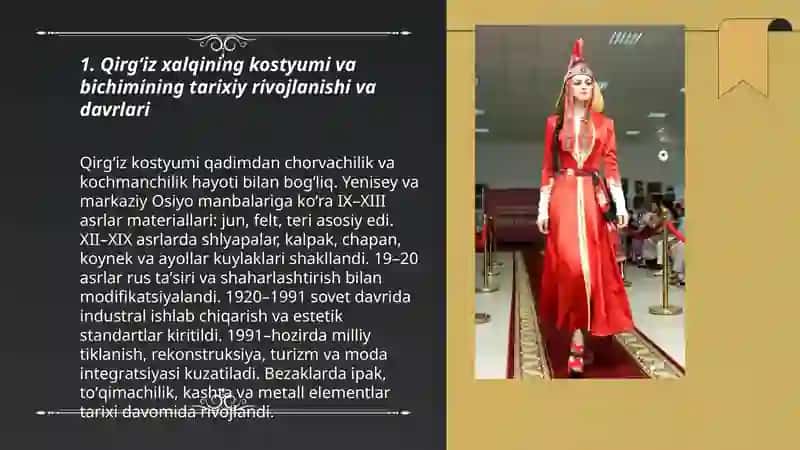 Qirgʻiz xalqining kostyumi va bichimini oʻzganish va tahlil etish 3