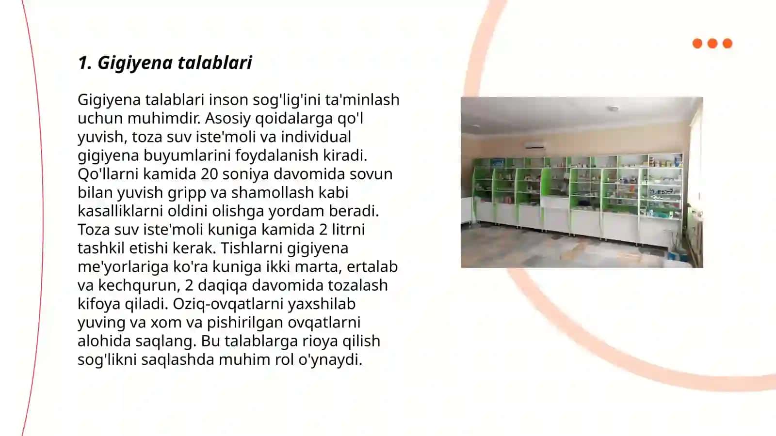 Gigiyena talablari 3