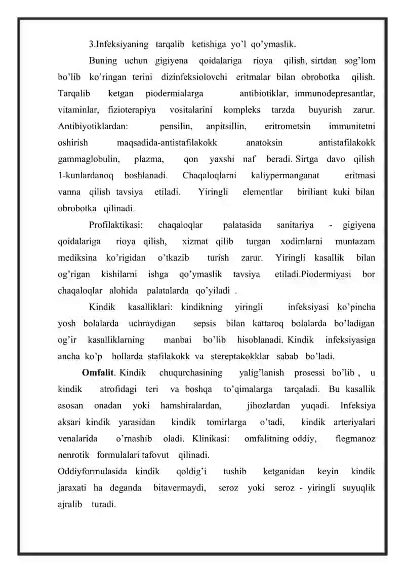 Teri va kindik kasalliklari sepsis 3