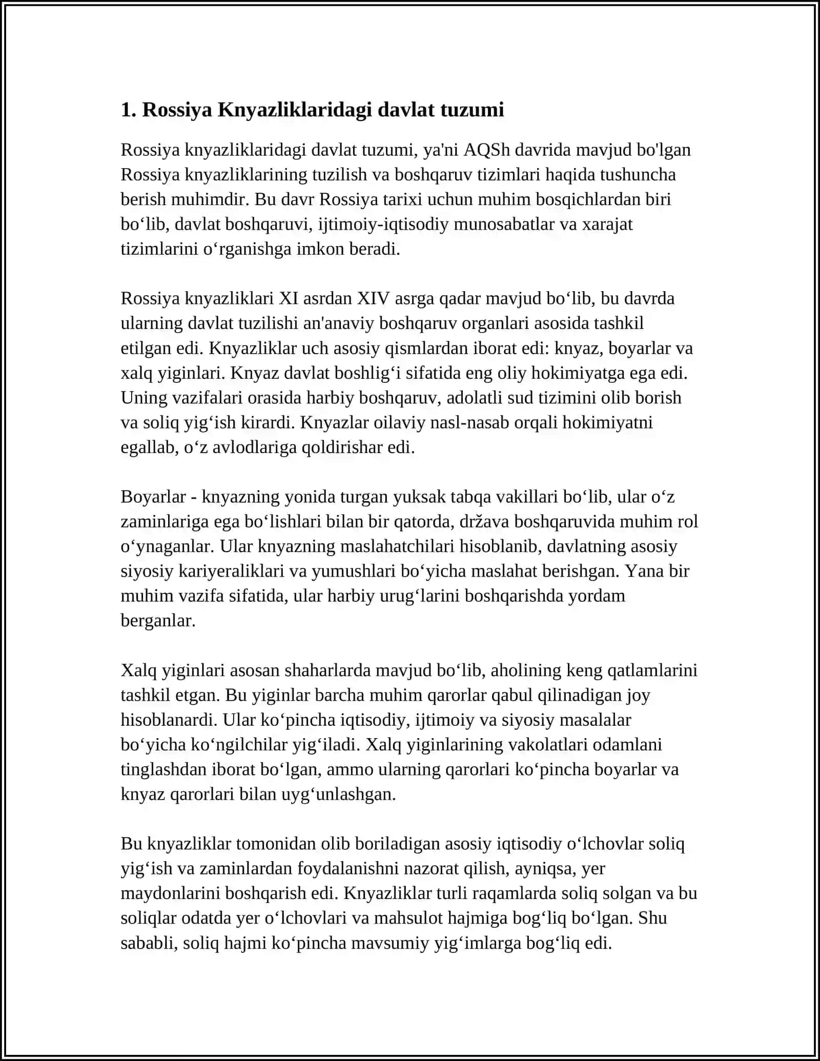 RUS KINYAZLARI VASLAVYAN QABILALARI 11-15ASRLARDA MUSTAQIL ISH 3