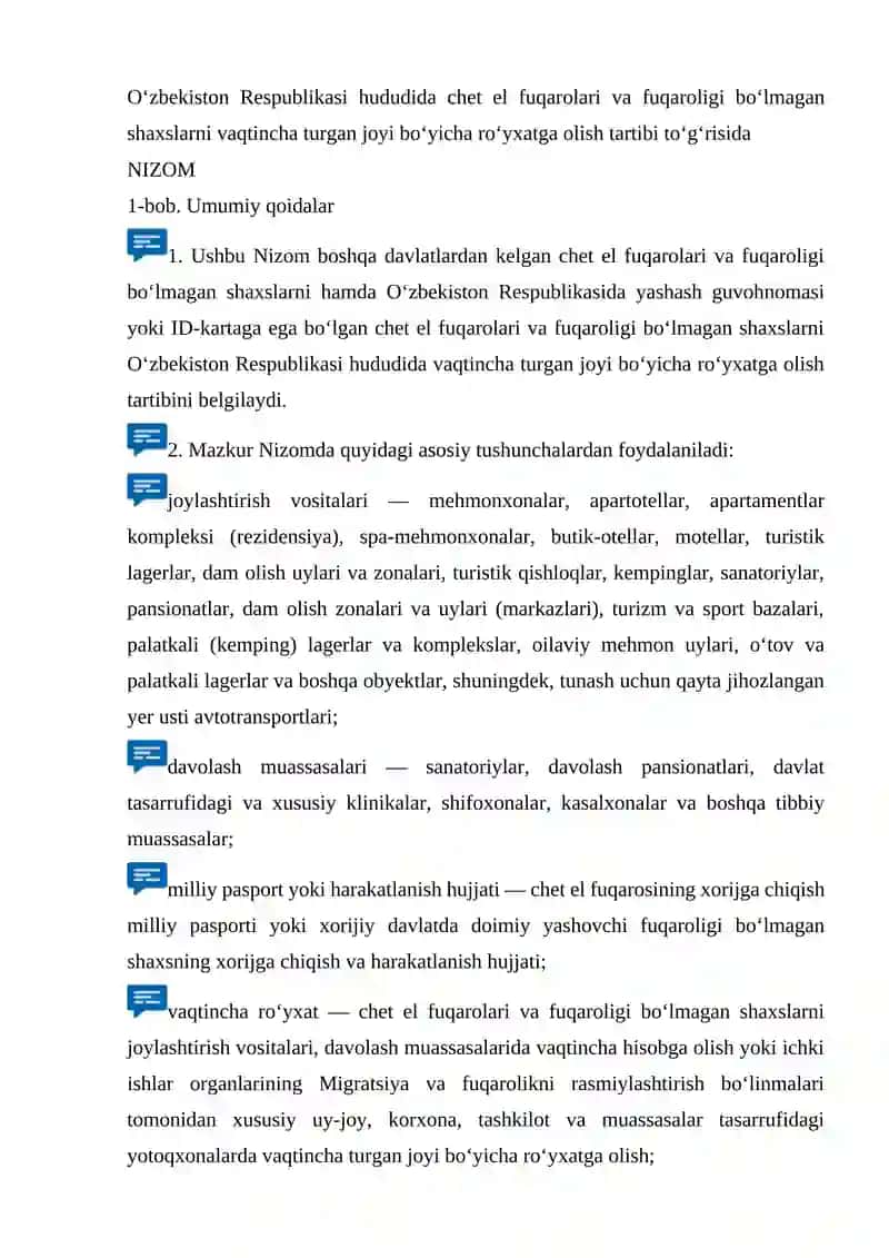 CHET EL FUQAROLARI VA FUQAROLIGI BO’LMAGAN SHAXSLAR ISHTIROKIDAGI OILAVIY MUNOSABATLARNI TARTIBGA SOLISH 3