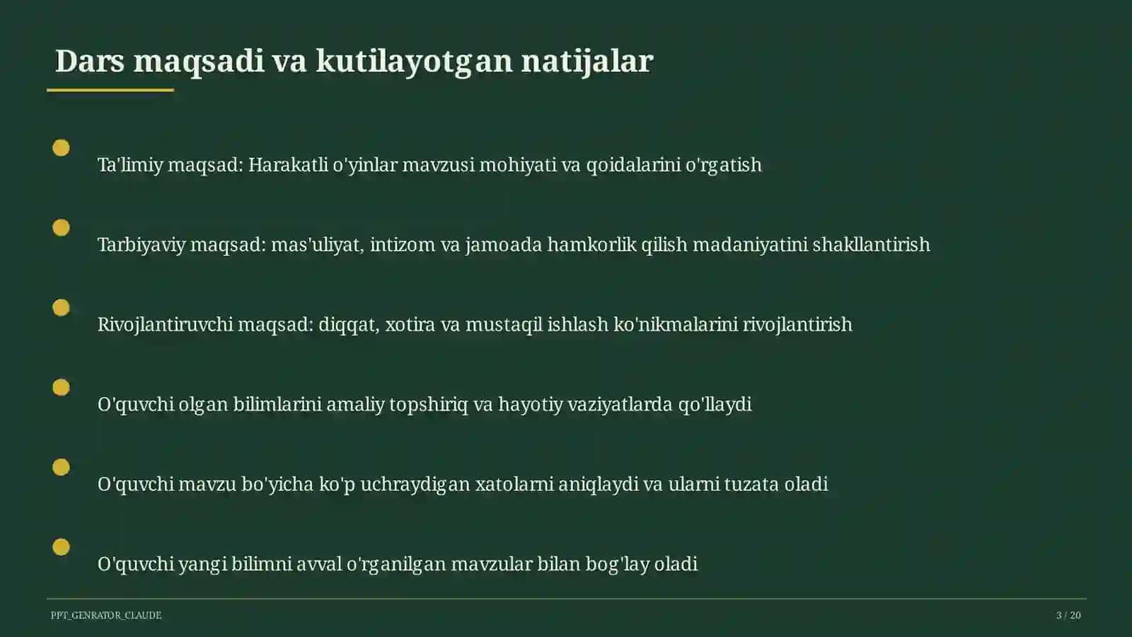 Harakatli o'yinlar (1-sinf) 3