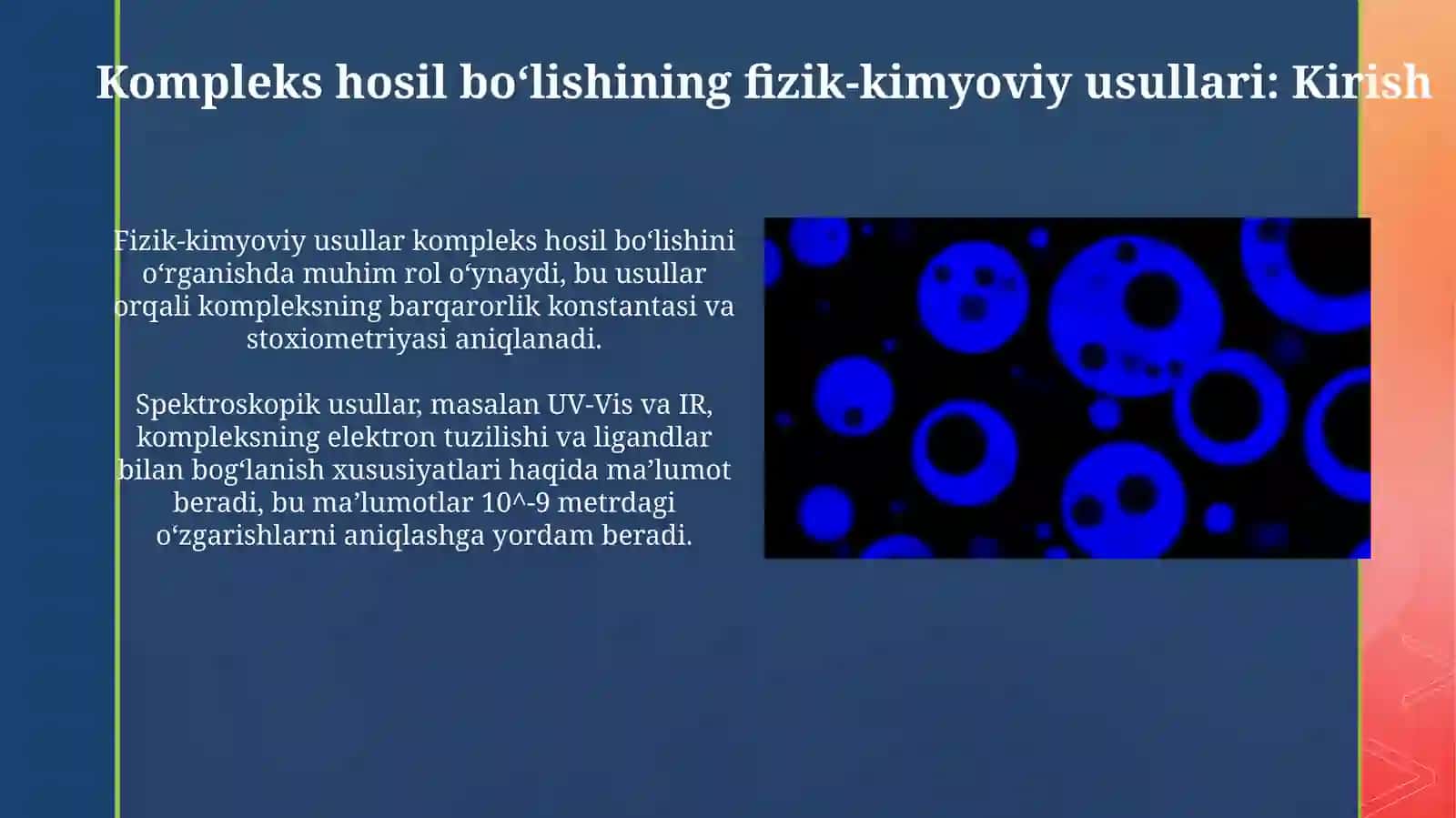 Kompleks hosil bo'lishini o'rganishning fizik-kimyoviy usullari 3