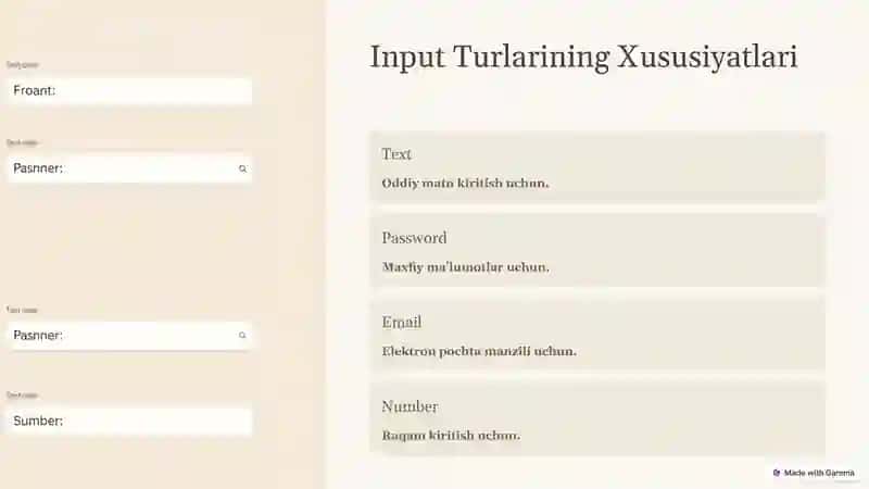 HTML Formlar Bilan Ishlash 3