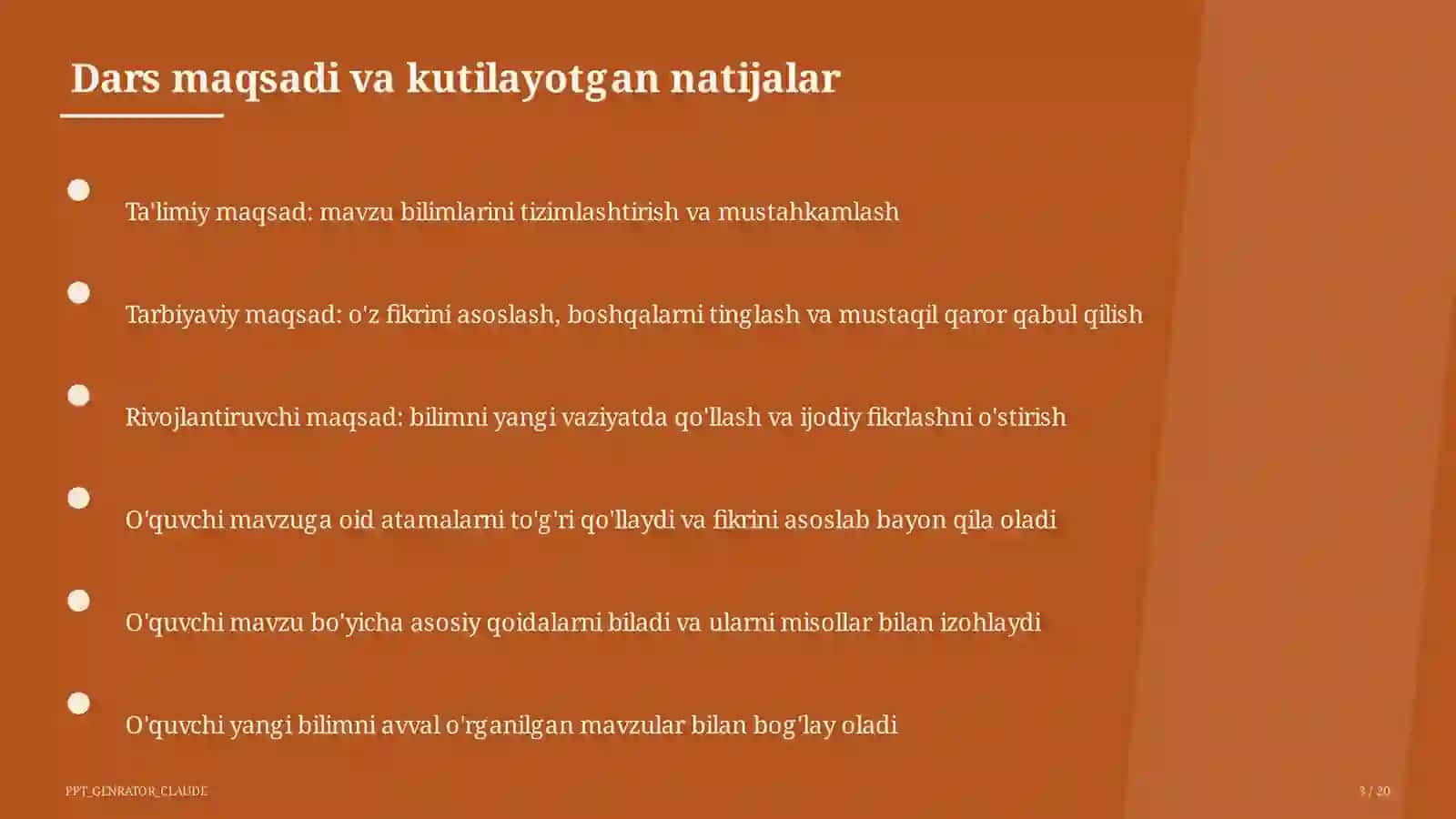 Ta'lim dasturi: Ona tili va o'qish 3