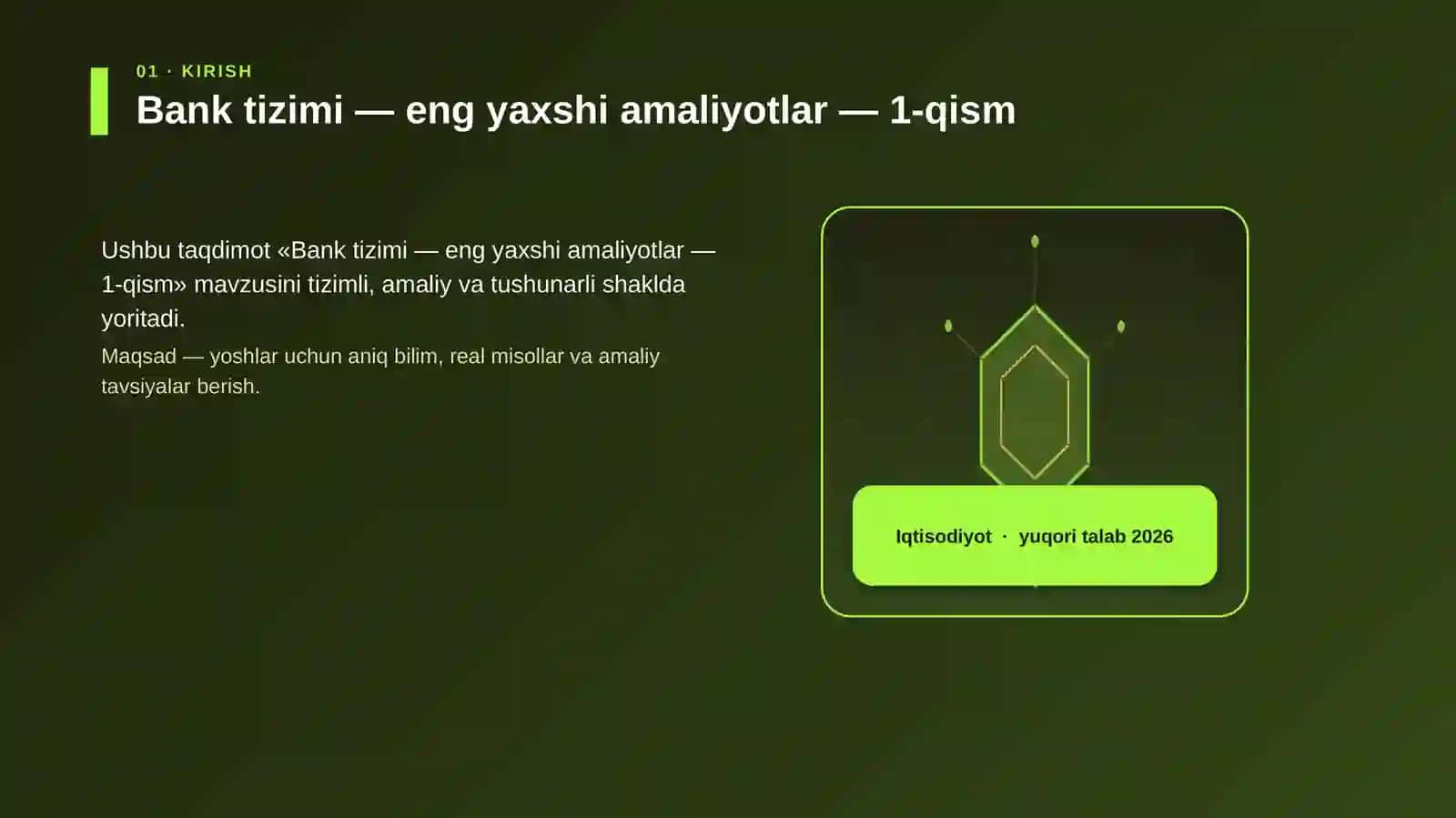 Bank tizimi — eng yaxshi amaliyotlar — 1-qism 3
