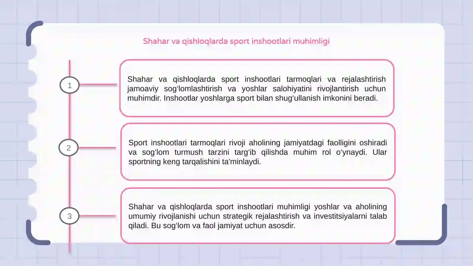 Shahar va qishloqlarda sport inshooatlari tarmoqlari va rejalashtirish 3