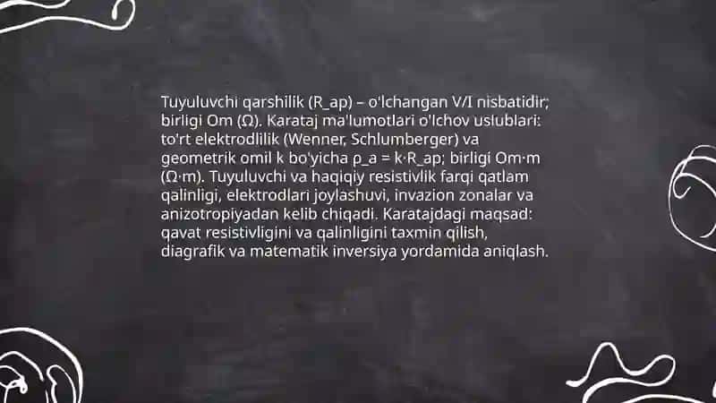 Tuyuluvchi qarshilik karataj ma'lumotlarini talqin qilish uslubiyati 3