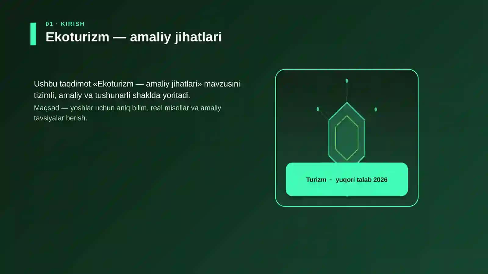 Ekoturizm — amaliy jihatlari 3