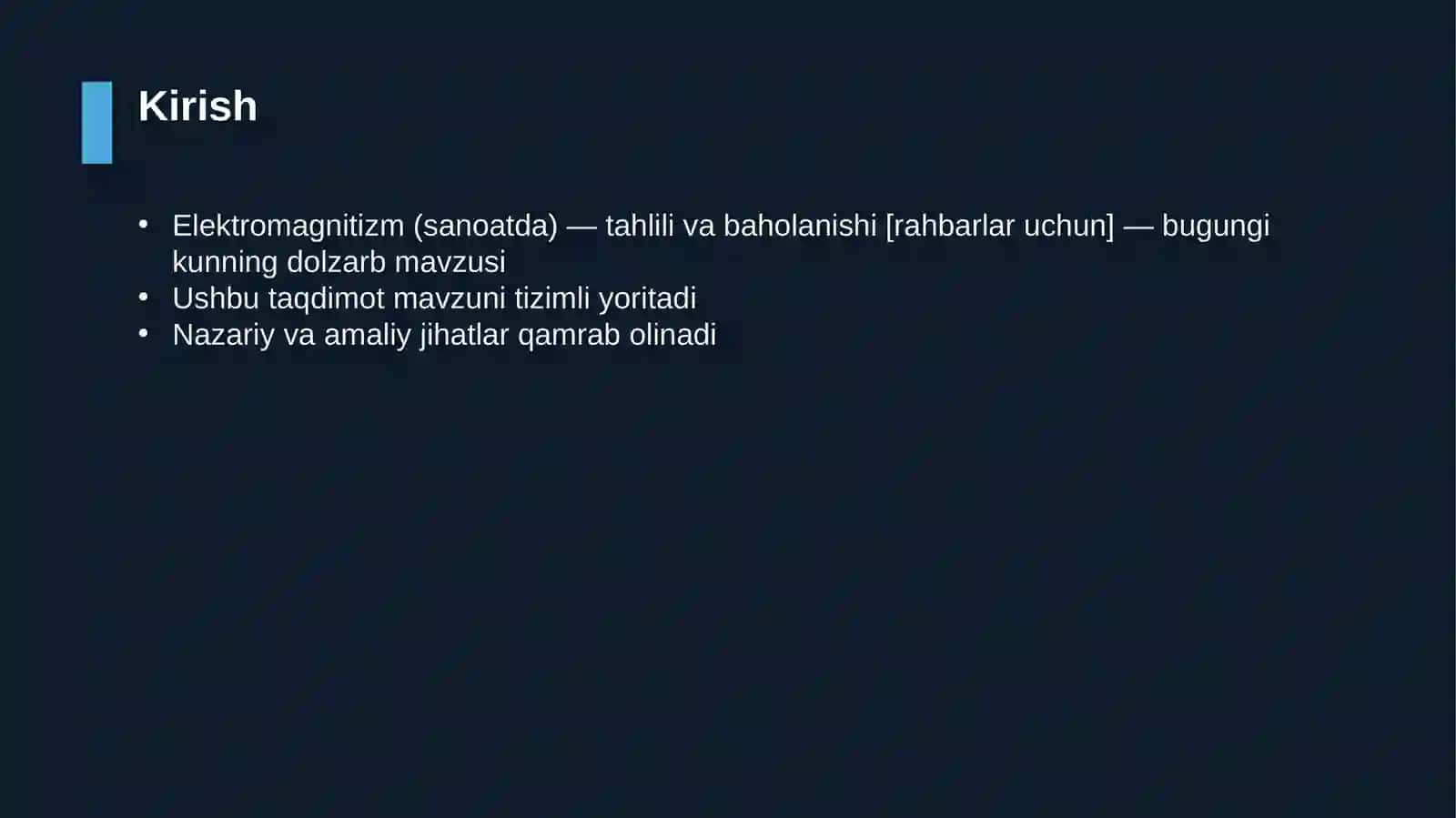 Elektromagnitizm (sanoatda) — tahlili va baholanishi [rahbarlar uchun] 3