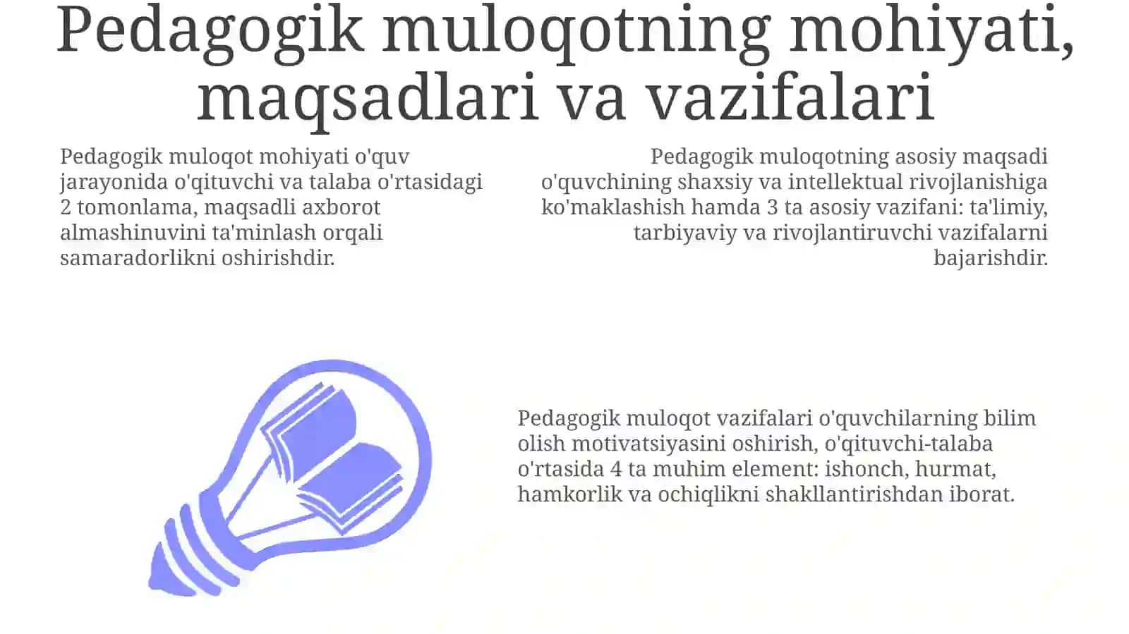 Pedagogik muloqotning mohiyati, maqsadlari va vazifalari 3