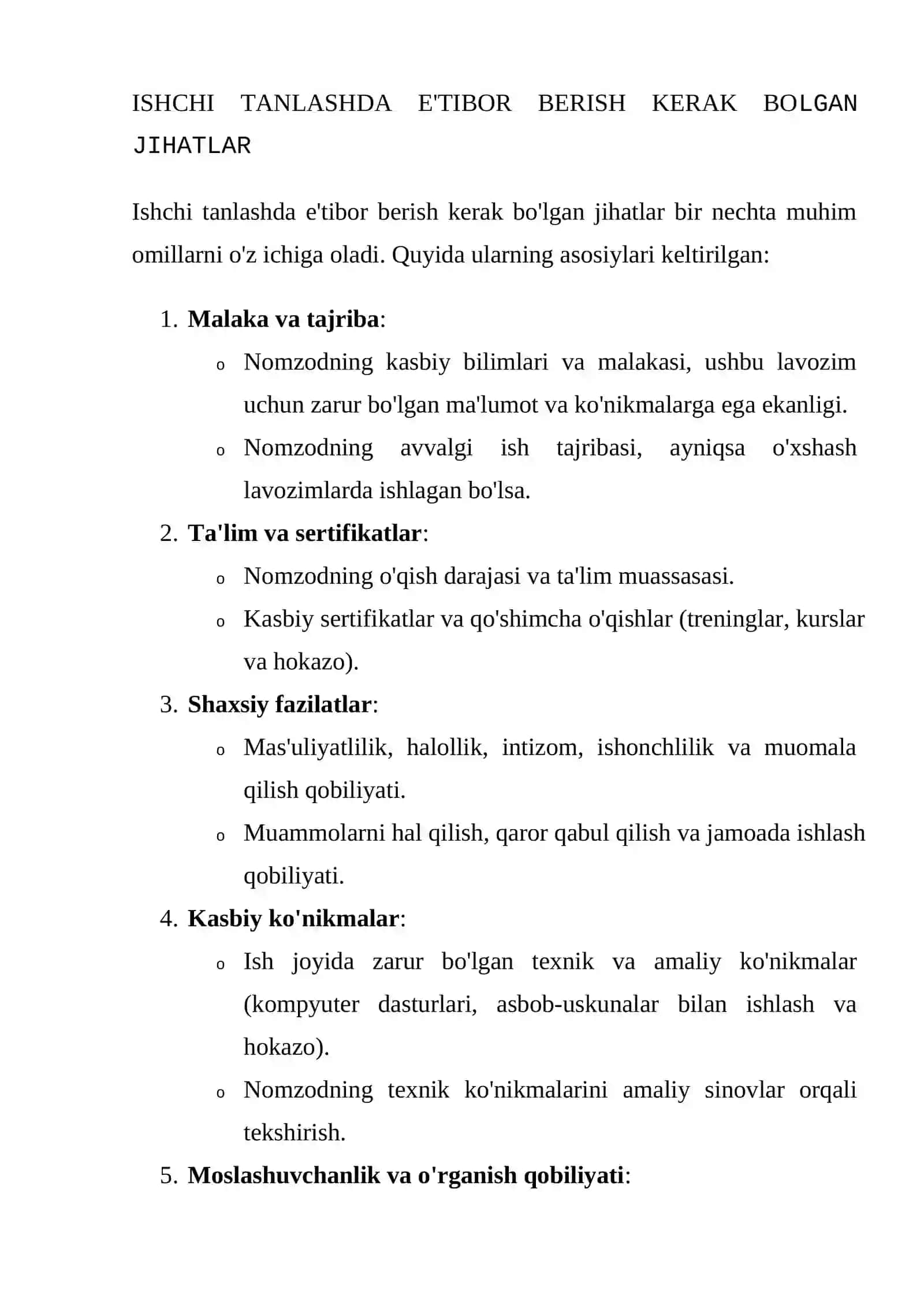 KORXONAGA KADRLARNI ISHGA OLISH VA ISH HAQQINI HISOBLASH 3
